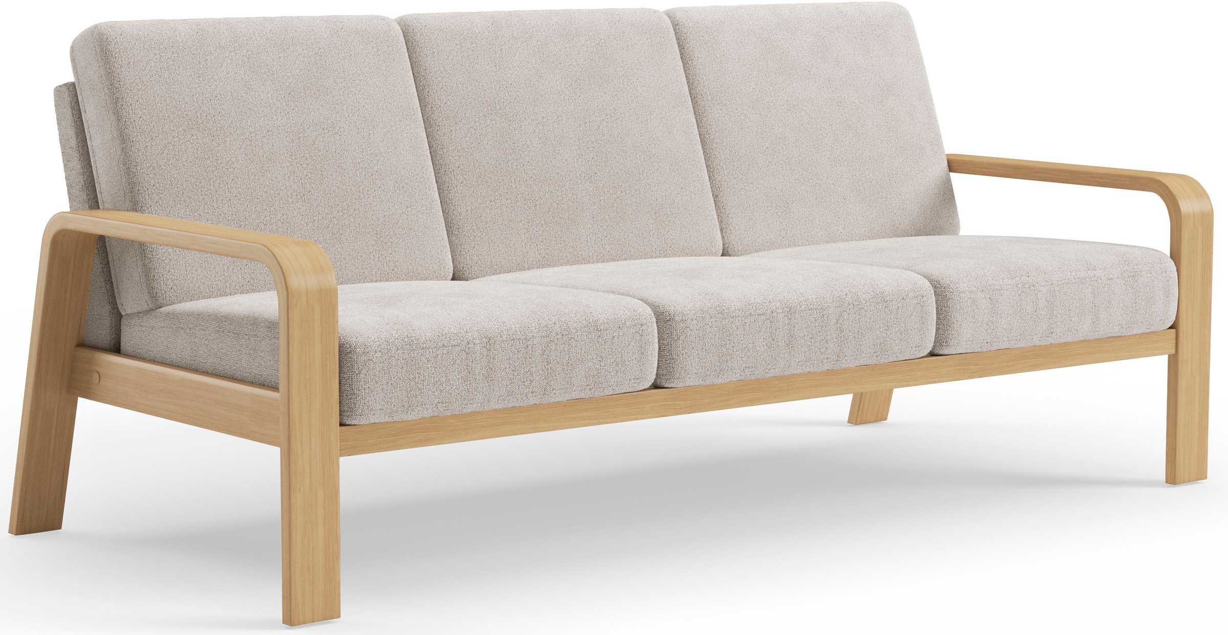 sit&more 3-Sitzer »Kolding«, Armlehnen aus Buchenholz in natur, verschiedene Bezüge und Farben