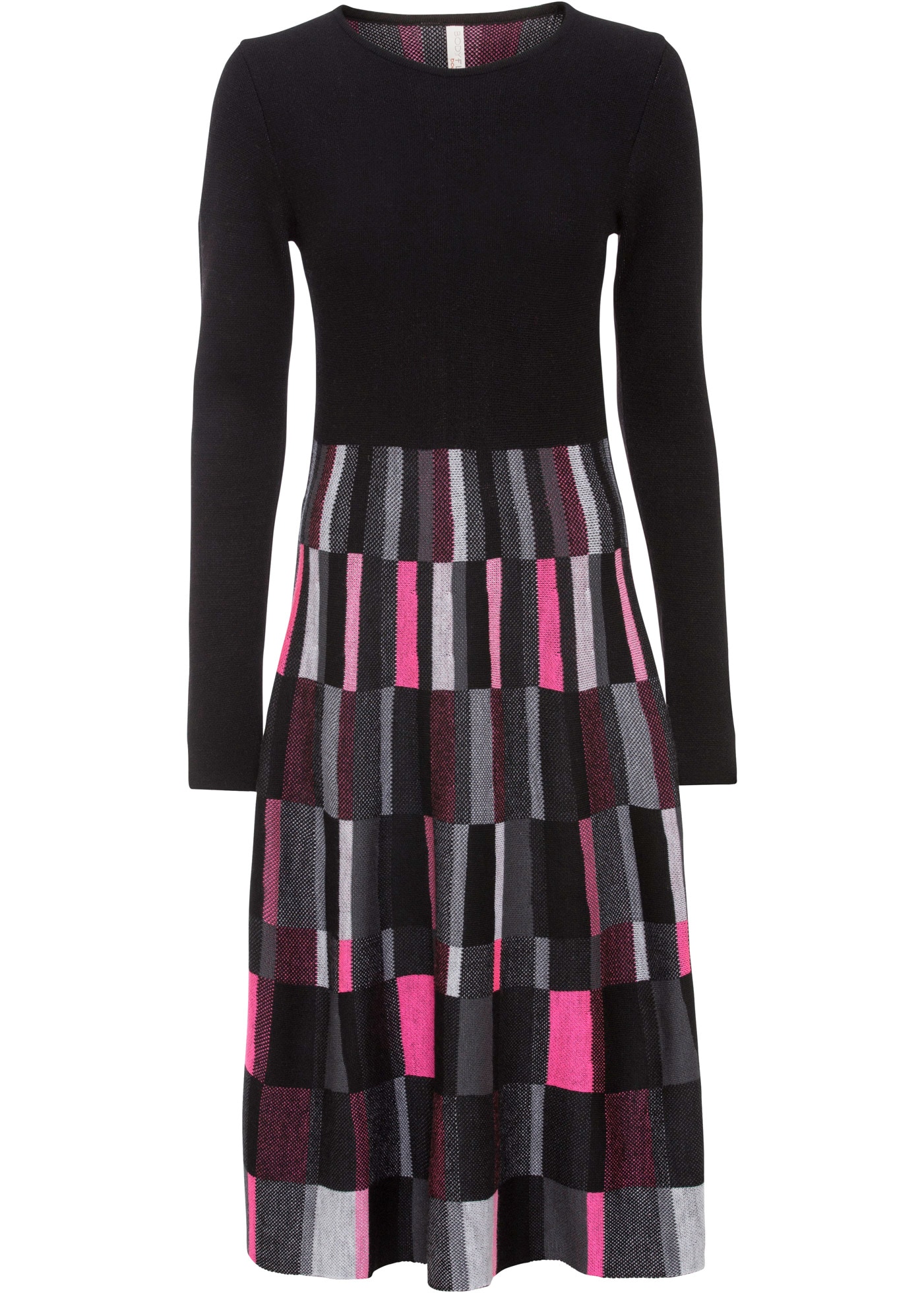 bonprix Strickkleid »Ausgestelltes Jacquard-Strickkleid« Ausgestelltes Jacquard-Strickkleid