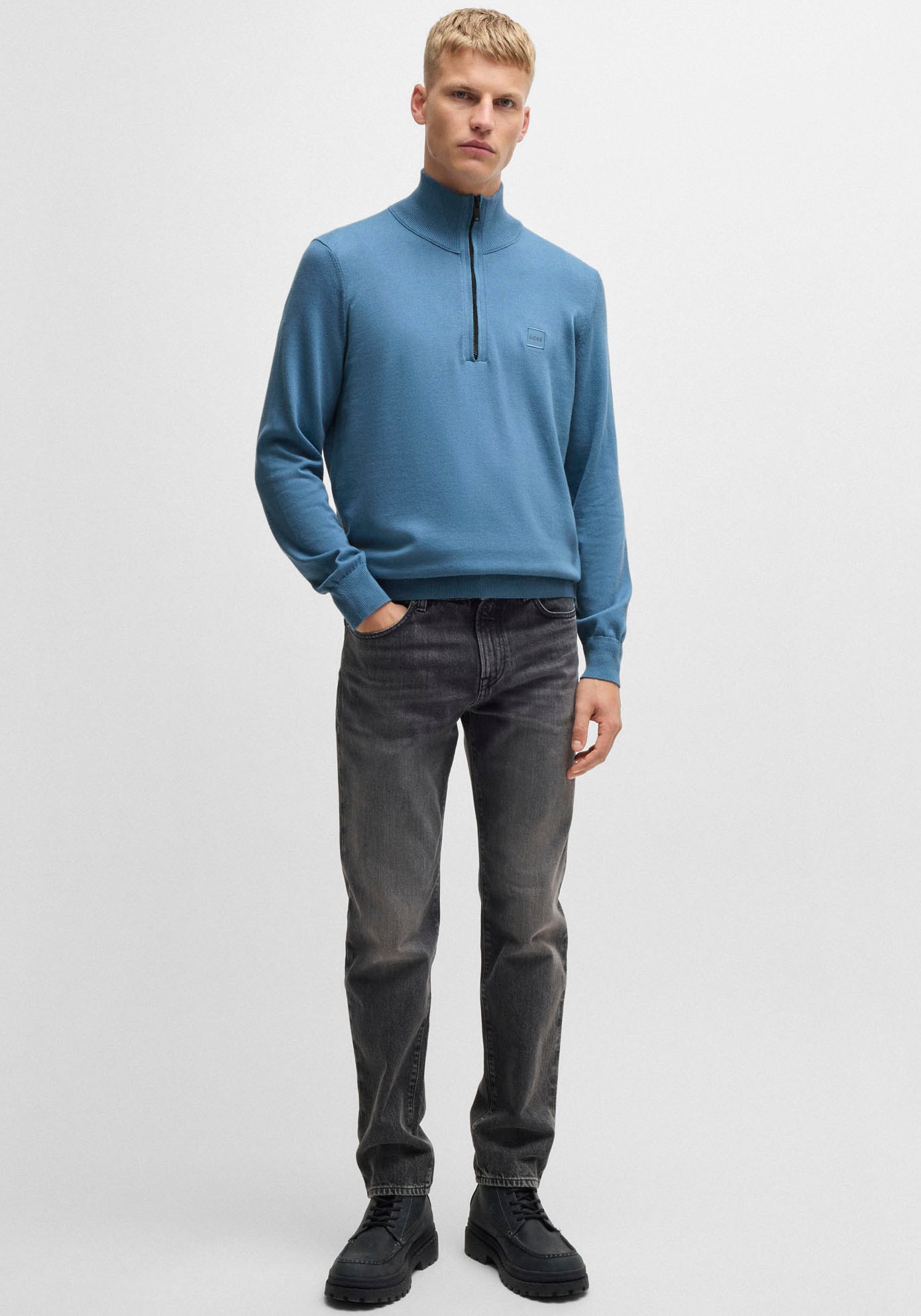 BOSS ORANGE Rollkragenpullover »Kanobix_S«, mit Ton-in-Ton Logo