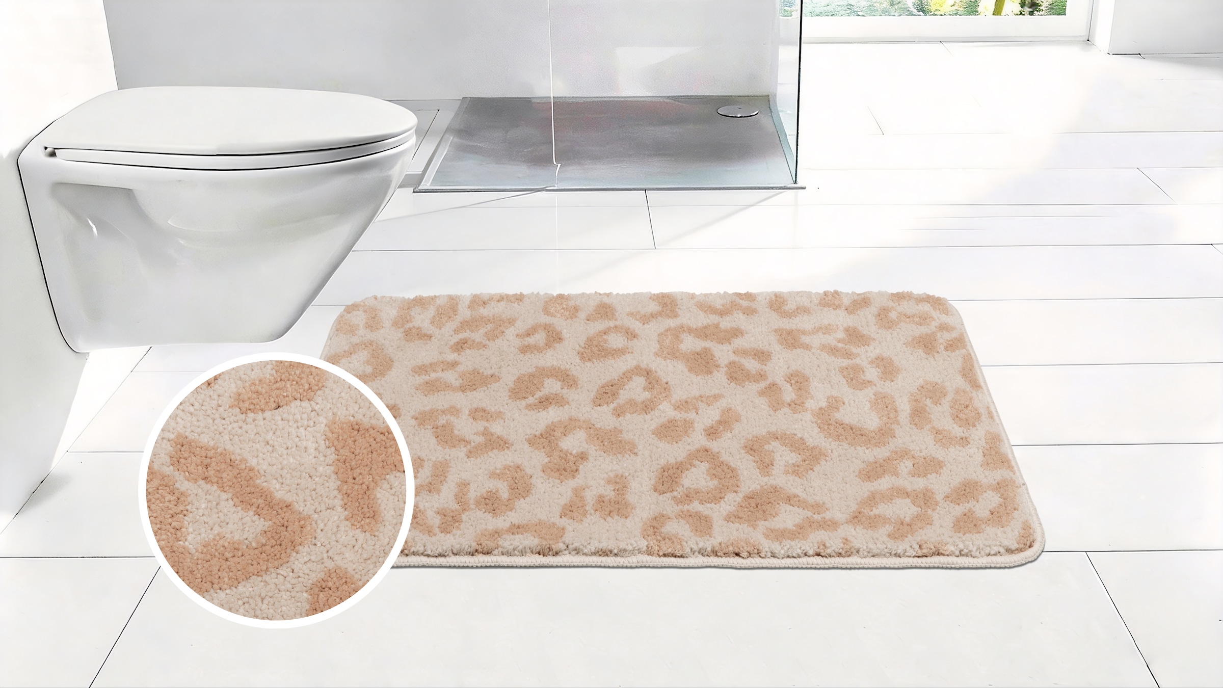 OTTO home, Badematte »Anna Leo, Badvorleger, Badezimmer Teppich, Duschvorleger« Höhe 15 mm rutschhemmend beschichtet fußbodenheizungsgeeignet schnell 