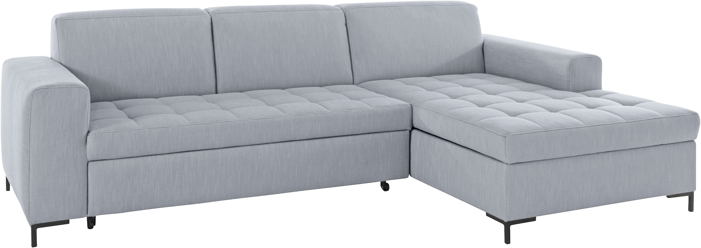 OTTO products Ecksofa »Grazzo, zeitlos und elegant, mit moderner Sitzheftung, L-Form«, hochwertige Stoffe aus recyceltem Material, Steppung im Sitzbereich