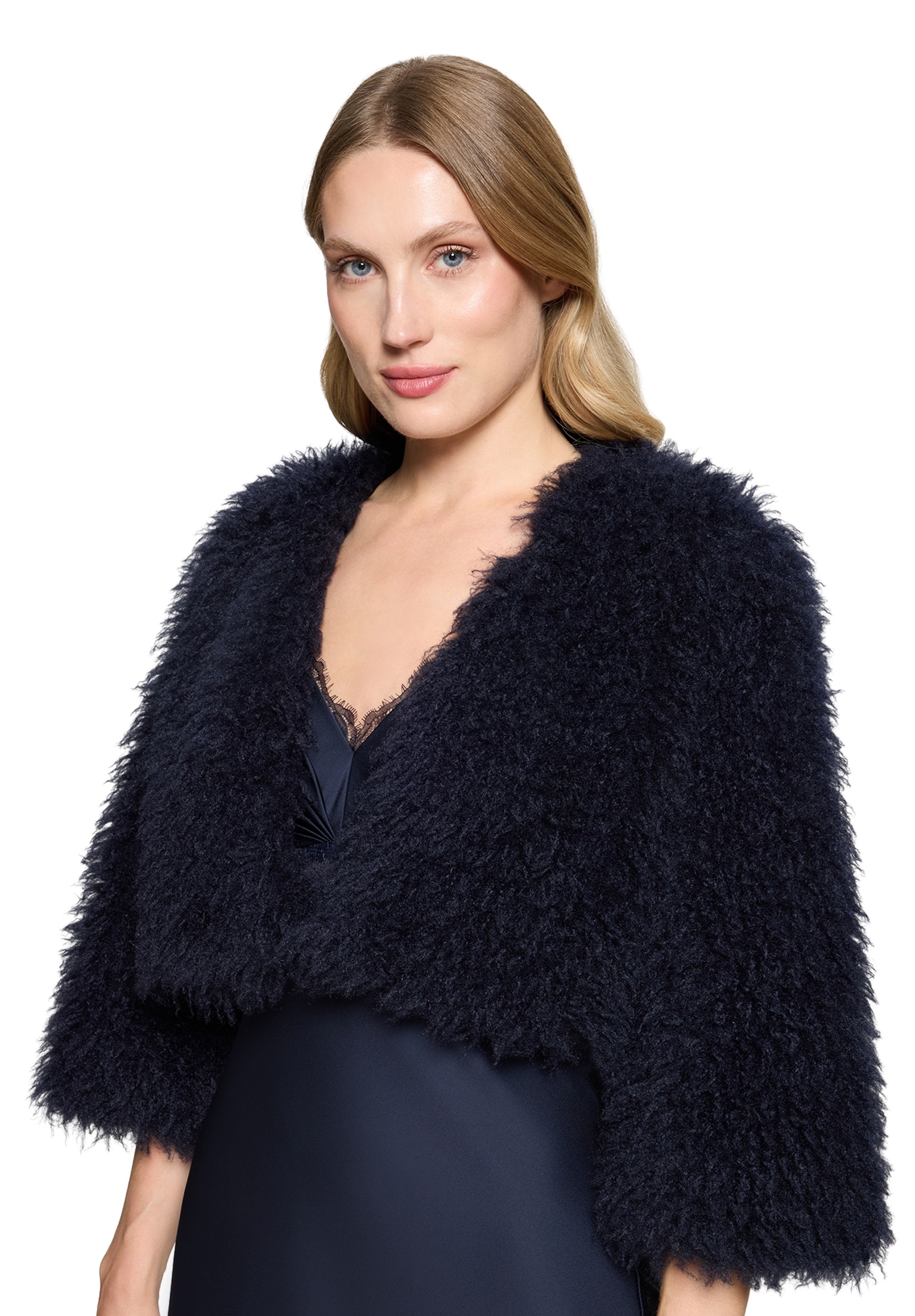 Vera Mont Fellimitatjacke »Kunstfell-Jacke mit Rundhalsausschnitt«