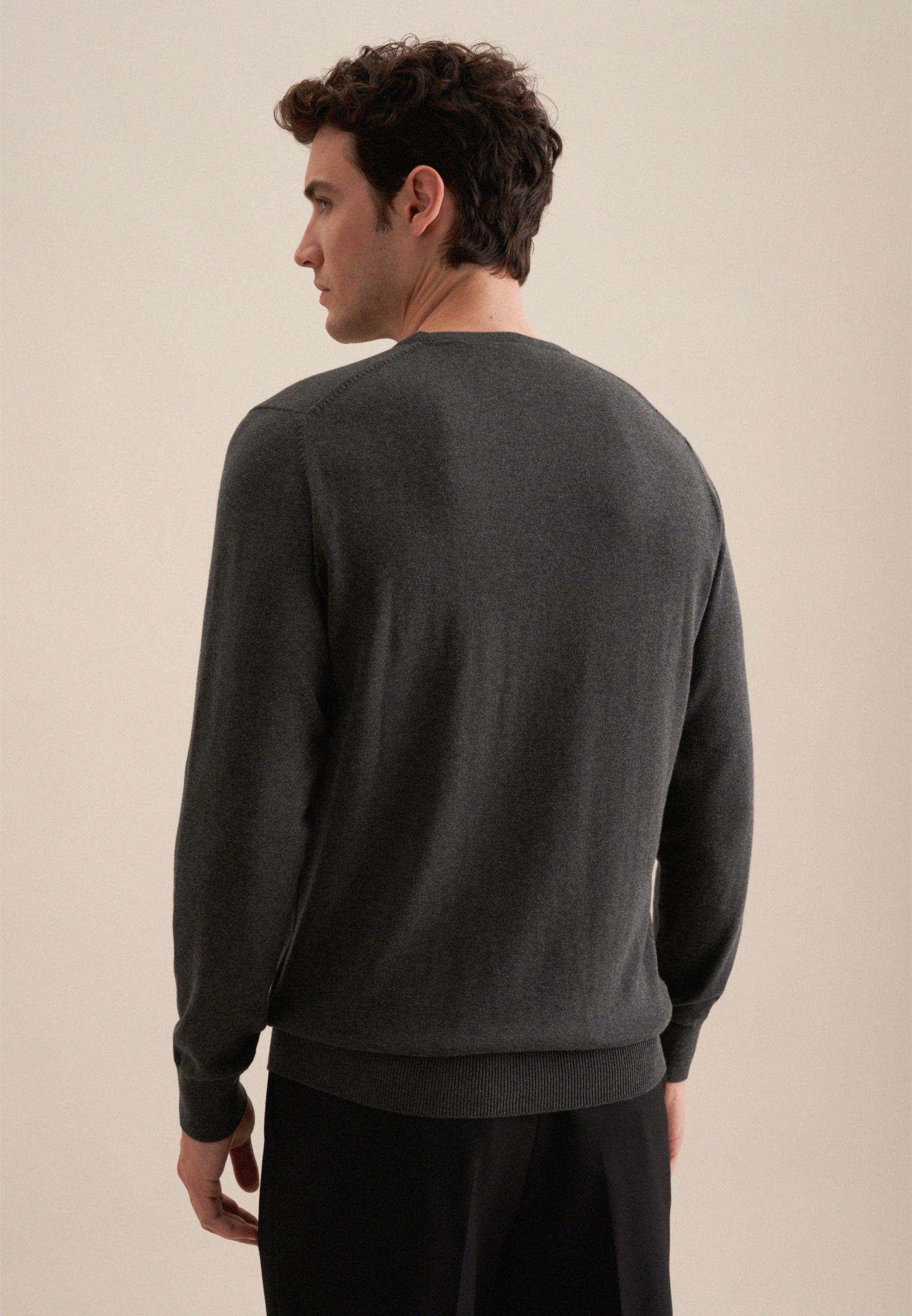seidensticker Strickpullover »Schwarze Rose« 1/1 Rundhals Uni
