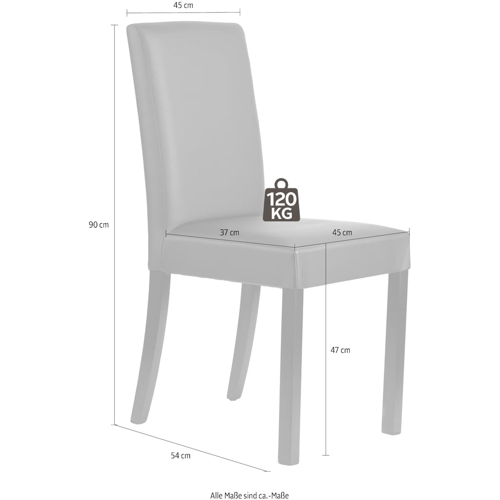 Home affaire Esszimmerstuhl »Nina«, (Set), 2 St., Kunstleder