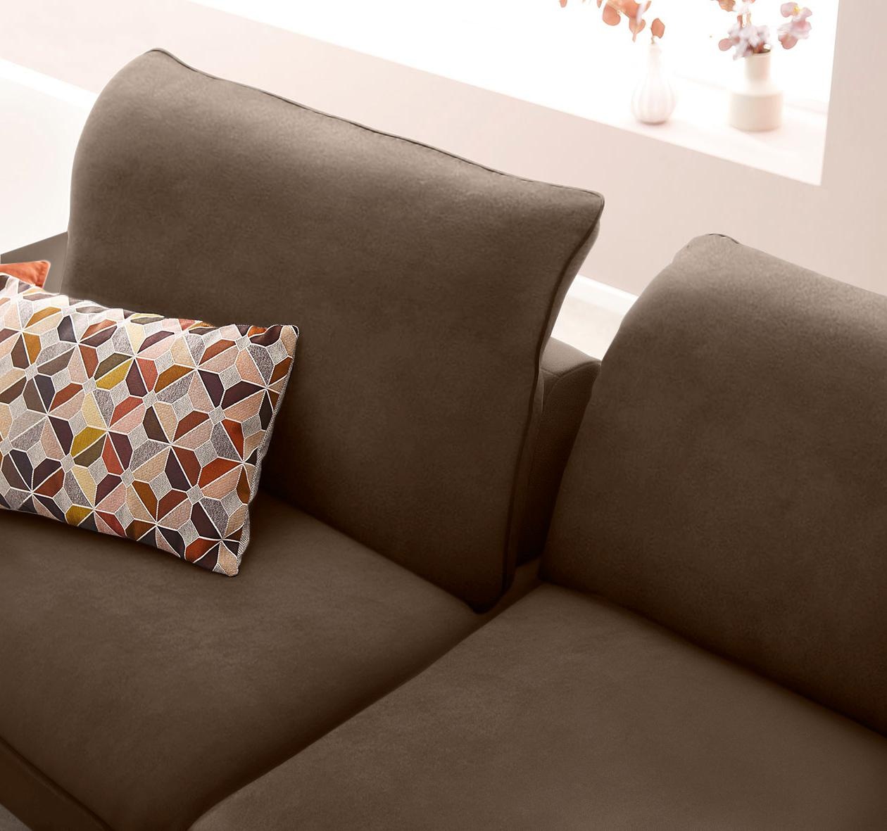 W.SCHILLIG Ecksofa »enjoy&MORE, Designsofa, elegant und bequem, L-Form«, Sitztiefenverstellung, Füße bronze pulverbeschichtet, Breite 294 cm