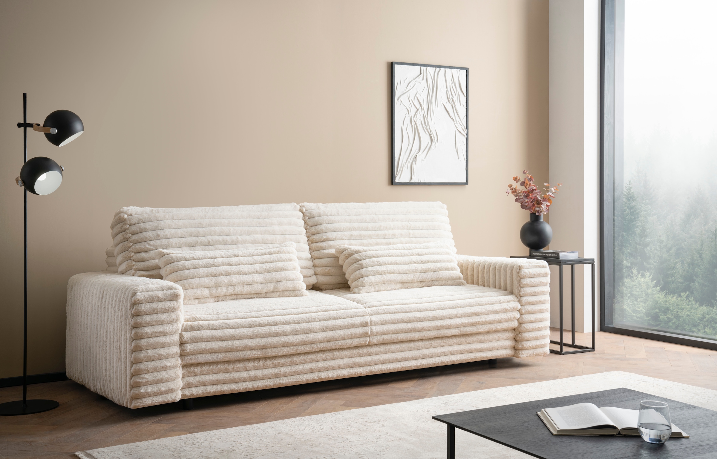 LeGer Home by Lena Gercke Schlafsofa »Imoga, Polster mit Schlaffunktion, 3-Sitzer Sofa, Couch mit Bettkasten«, in modernen Farben und Stoffen, Bettfunktion, Liegefläche: 200x150 cm