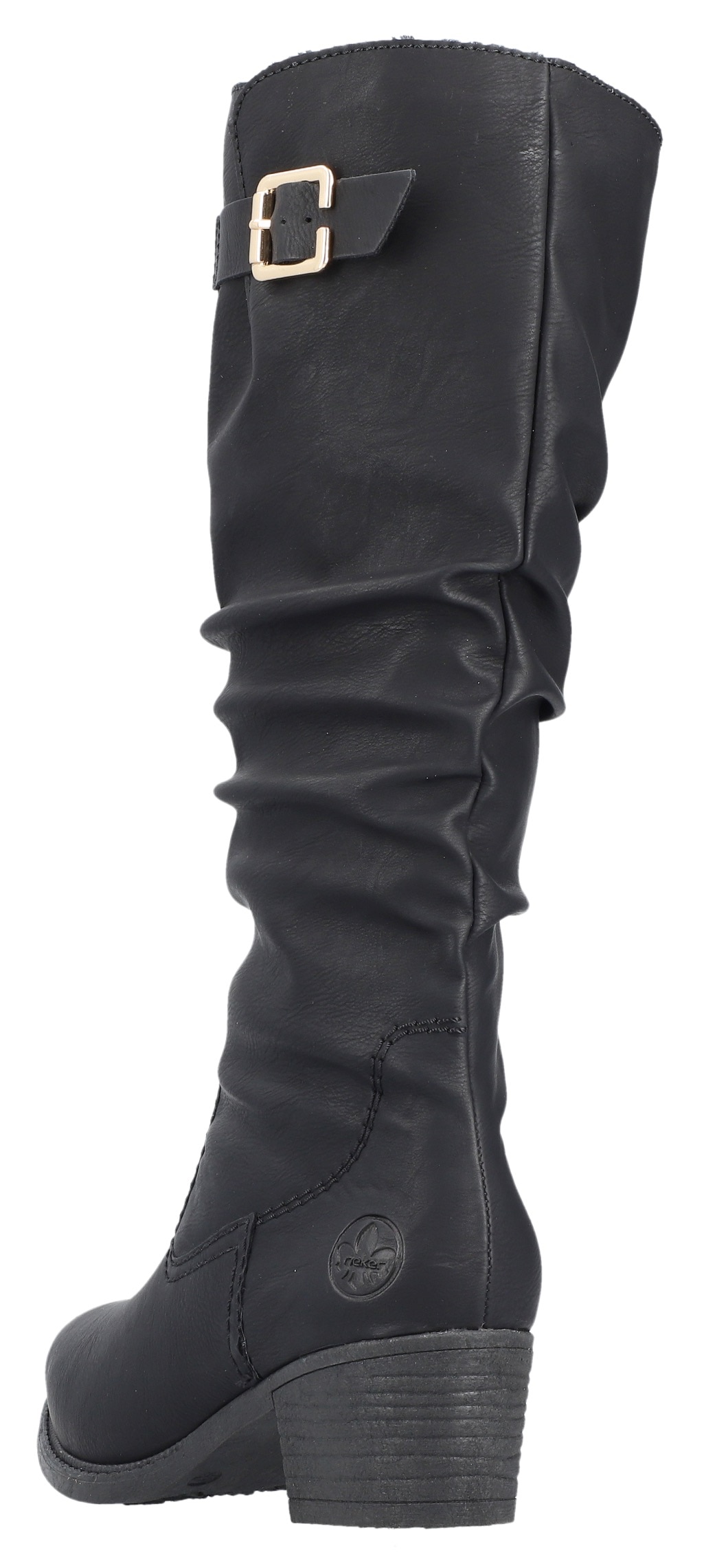 Rieker Winterstiefel, Langschaftstiefel, Blockabsatz, Innenreißverschluss, slouchy Schaft