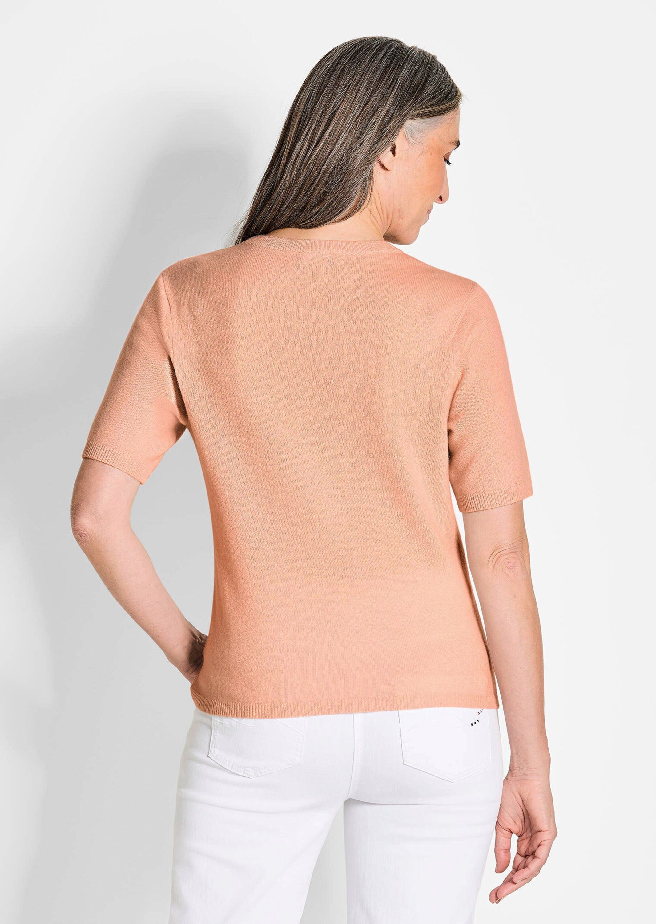 GOLDNER Kurzarmpullover »Kaschmirpullover mit Rundhals Halbarmpullover mit Rundhals aus Kaschmir«