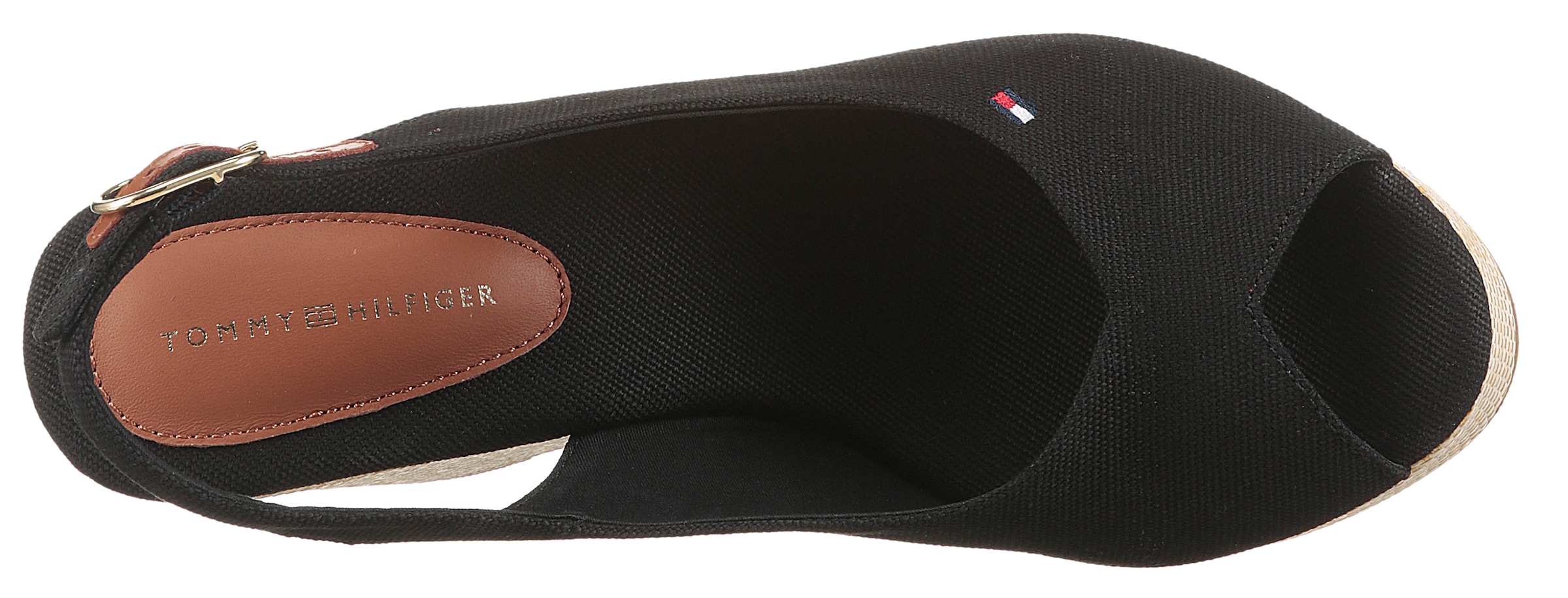 Tommy Hilfiger High-Heel-Sandalette »FLAG HIGH WEDGE ESPAD SLINGBACK«  , Sommerschuh, Partyschuh, Keilsandalette, in schmaler Form