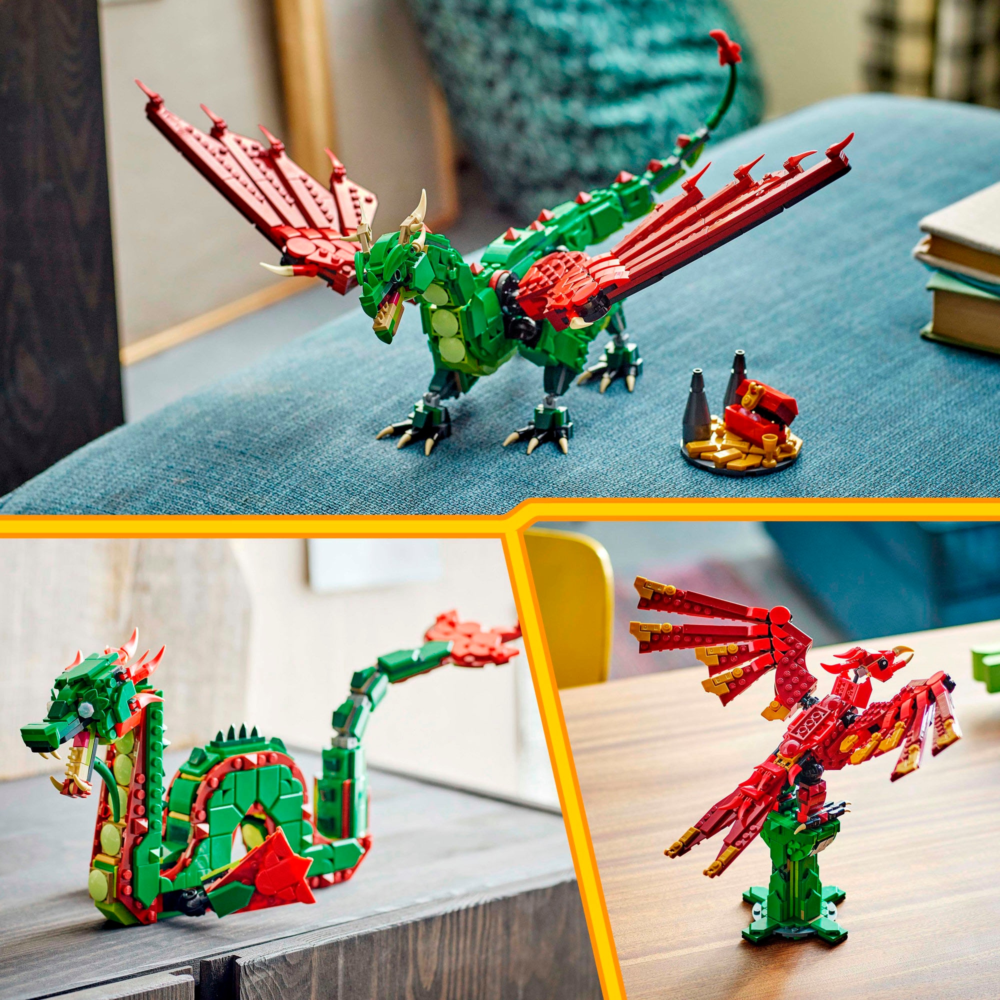 LEGO® Konstruktionsspielsteine »Grüner Drache (31161), LEGO Creator«, (715 St.), Made in Europe