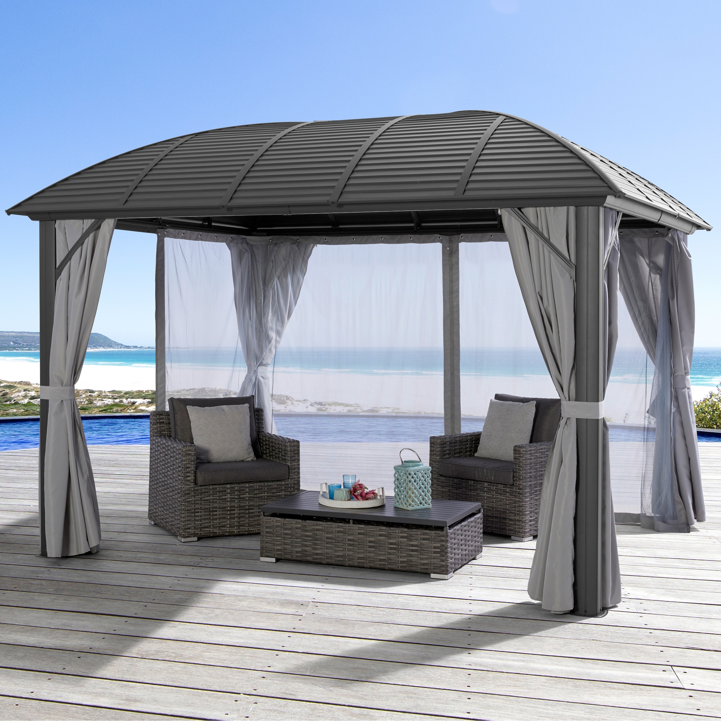 OTTO home Pavillon "Málaga" inkl. 4 Seitenteile und 4 Moskitonetzten, Aluminiumgestell