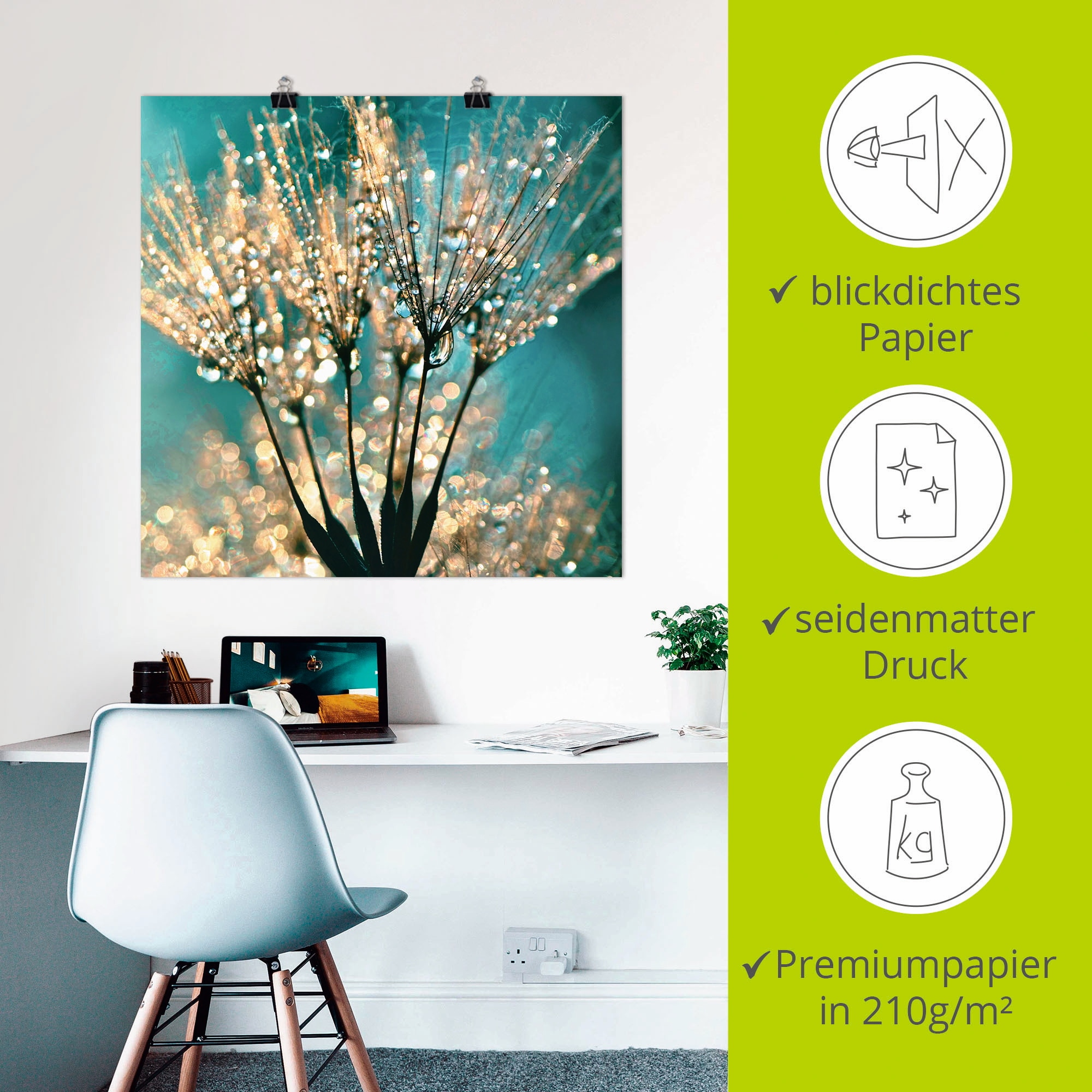 Artland Wandbild »Pusteblume Schirmchen abstrakt« Blumen 1 Stk. tlg. als Leinwandbild, Poster in verschied. Größen