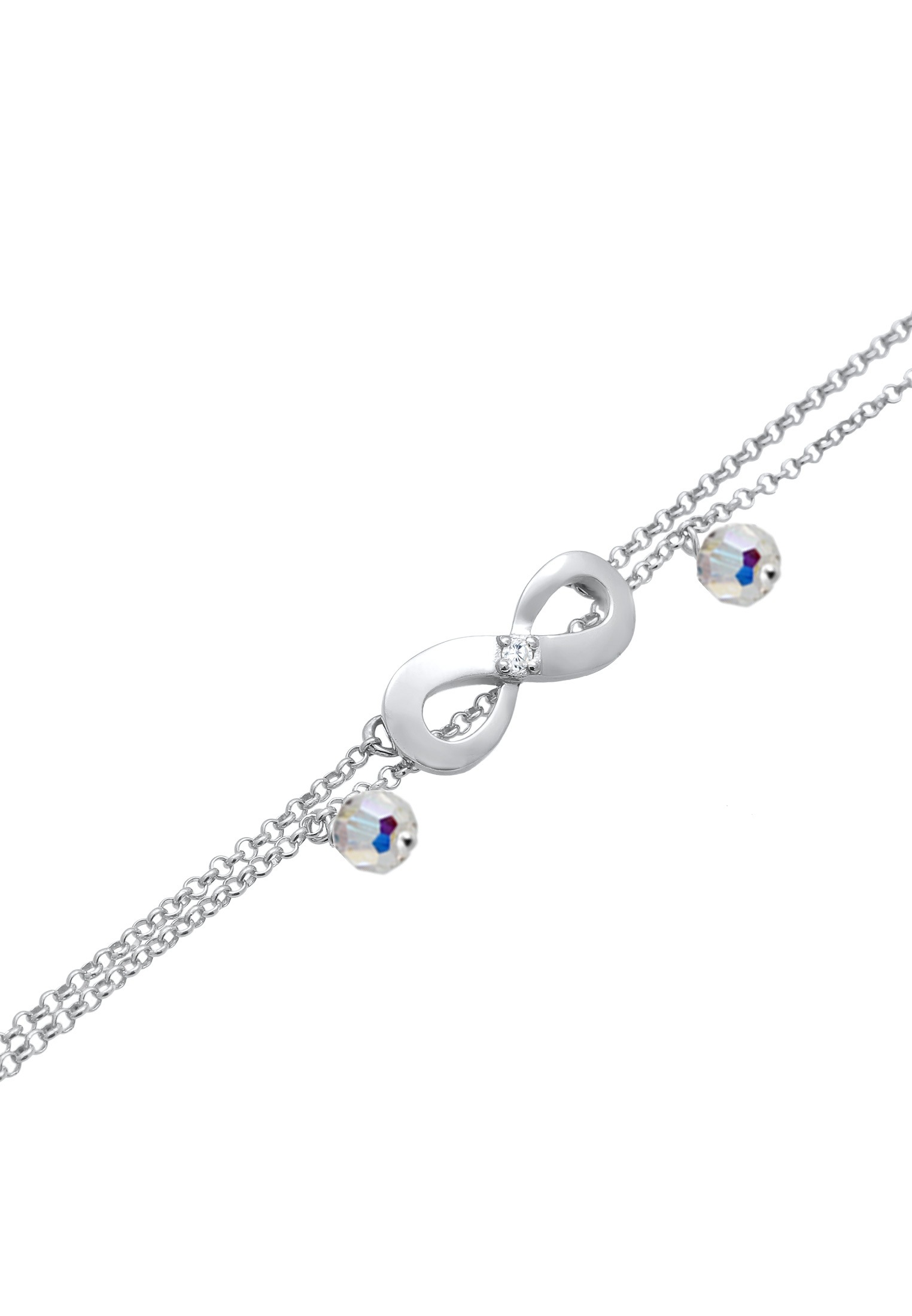 Nenalina Fußkette »Fußschmuck Infinity Kristalle Zirkonia 925 Silber«
