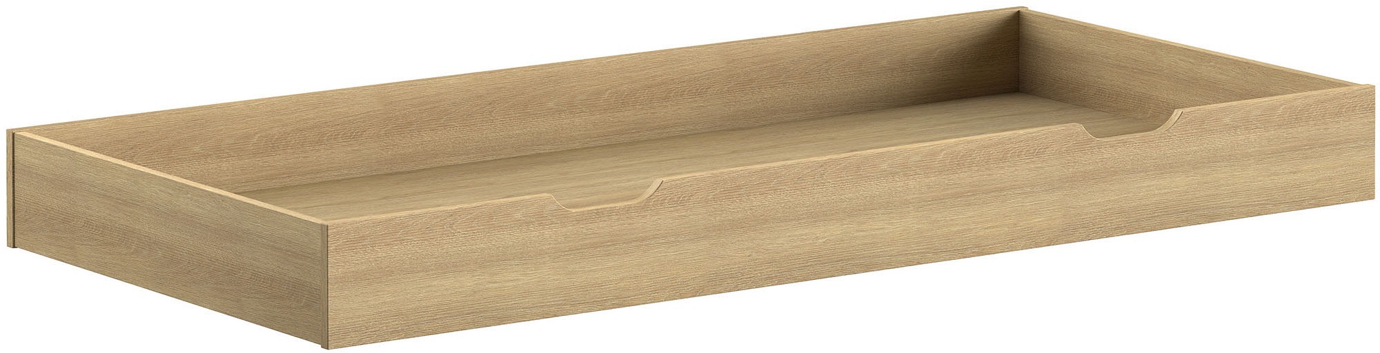 Vipack Hausbett »Cabane, mit Dachaufbau, Bettschublade auf Rollen u. Sprossenumrandung«, (B/H/T ca. 208x169x98 cm) aus massiver Eiche, Oberfläche Natur), sehr stabil und standfest gebaut inkl. Massivholz Rolllattenrost