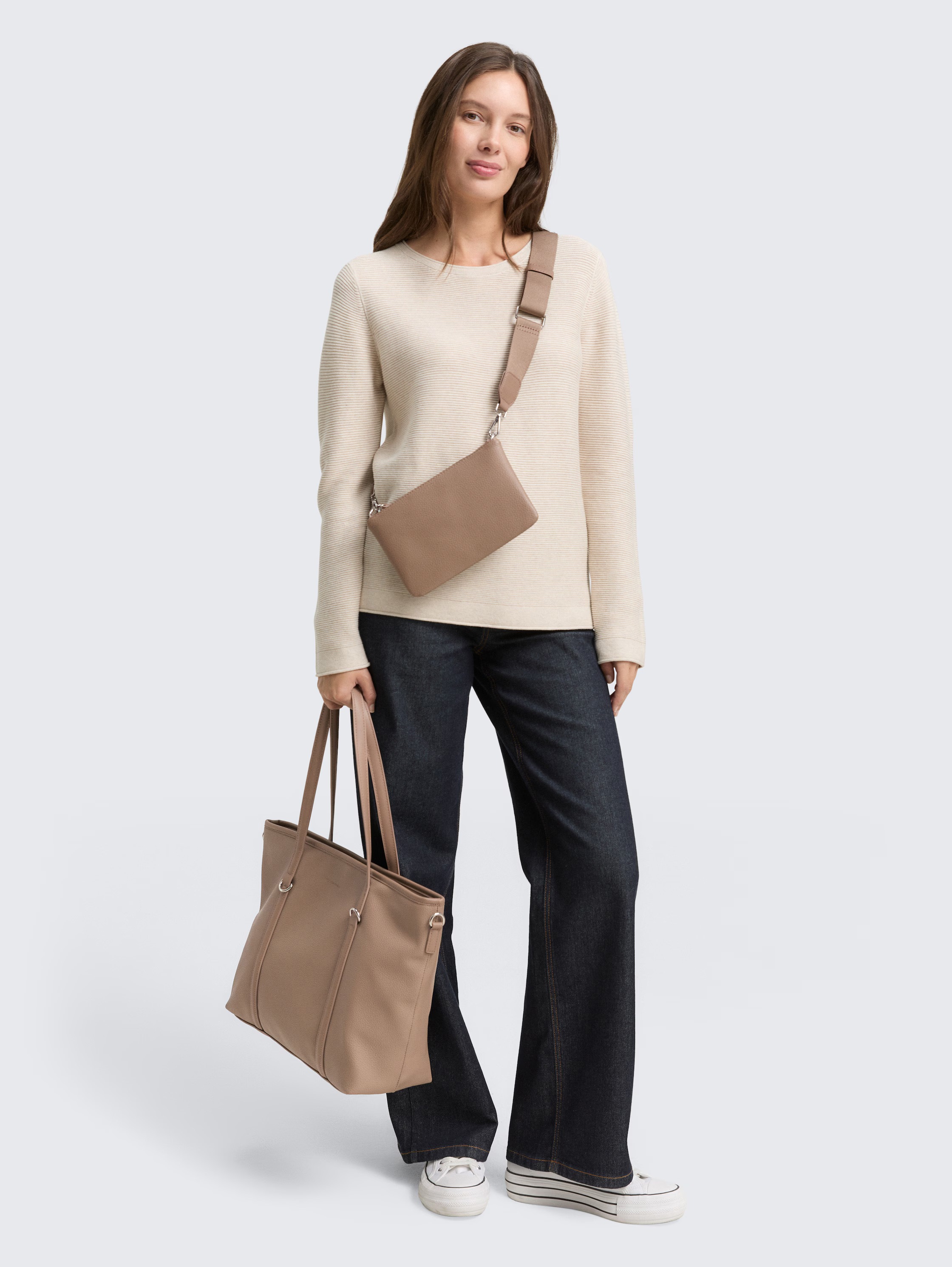 TOM TAILOR Shopper »Jamila«, ein Platzwunder mit 2-in1-Funktion aus fein genarbtem Lederimtiat
