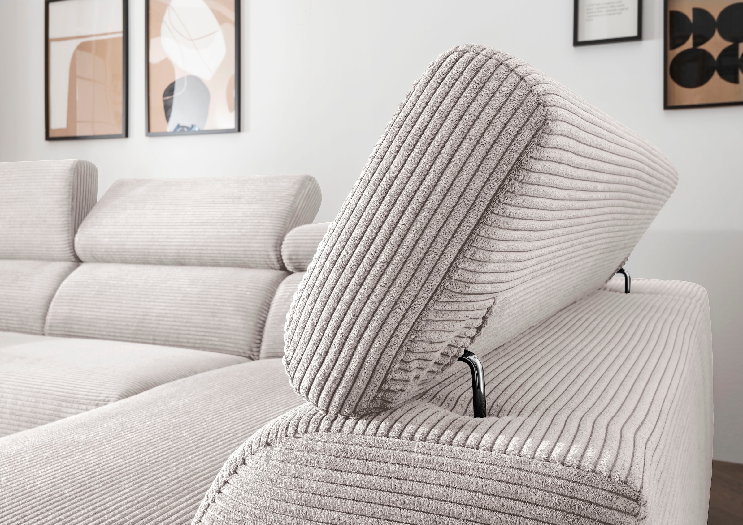 alina Ecksofa »Hikari« wahlweise mit Sitzvorzug, in modernem Cordstoff, Breite 276 cm