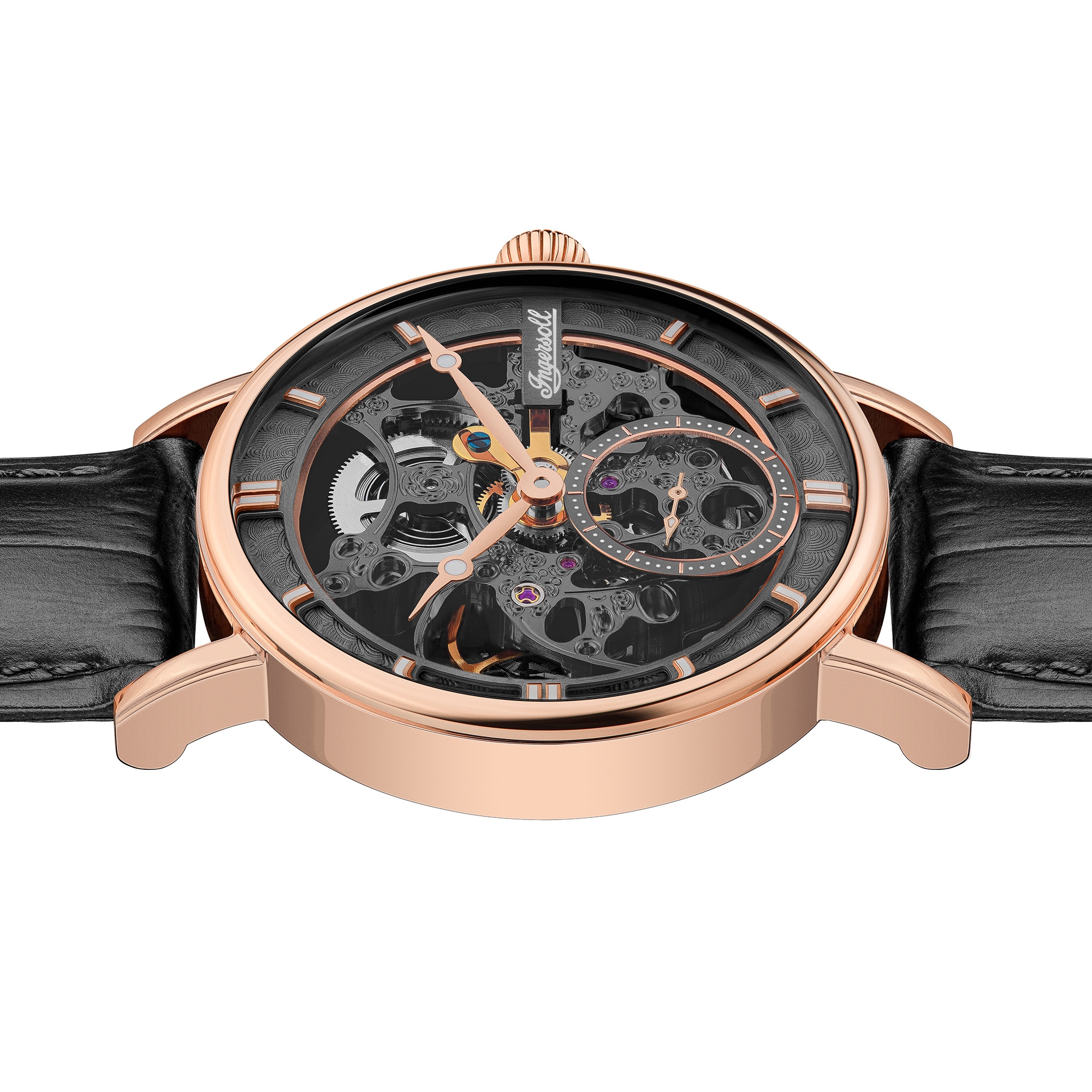 Ingersoll Automatikuhr »The Herald« Armbanduhr, Herrenuhr, Mechanische Uhr, Lederarmband, analog