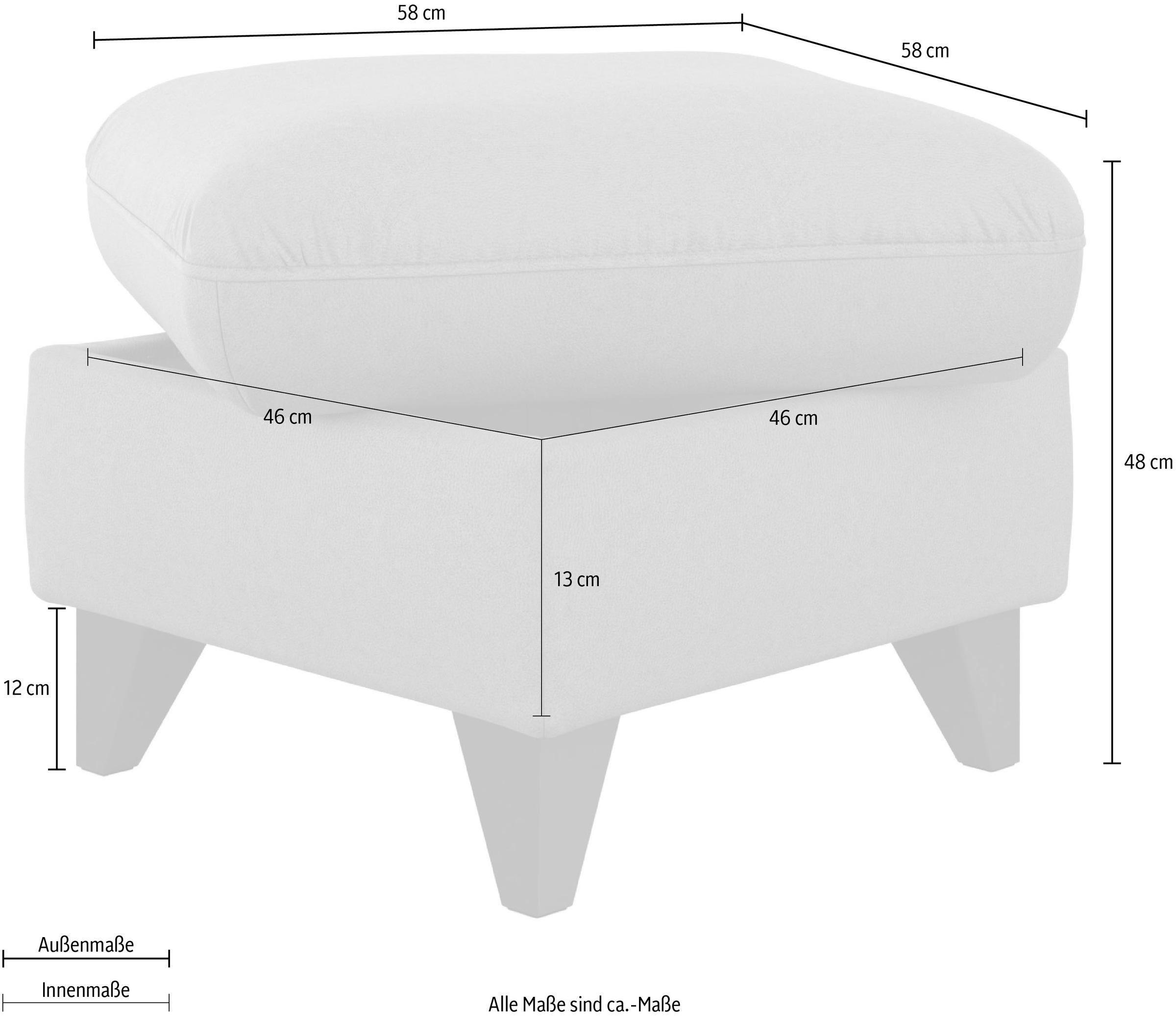 sit&more Stauraumhocker »Mellum«, mit Stauraum und wengefarbenen Holzfüßen