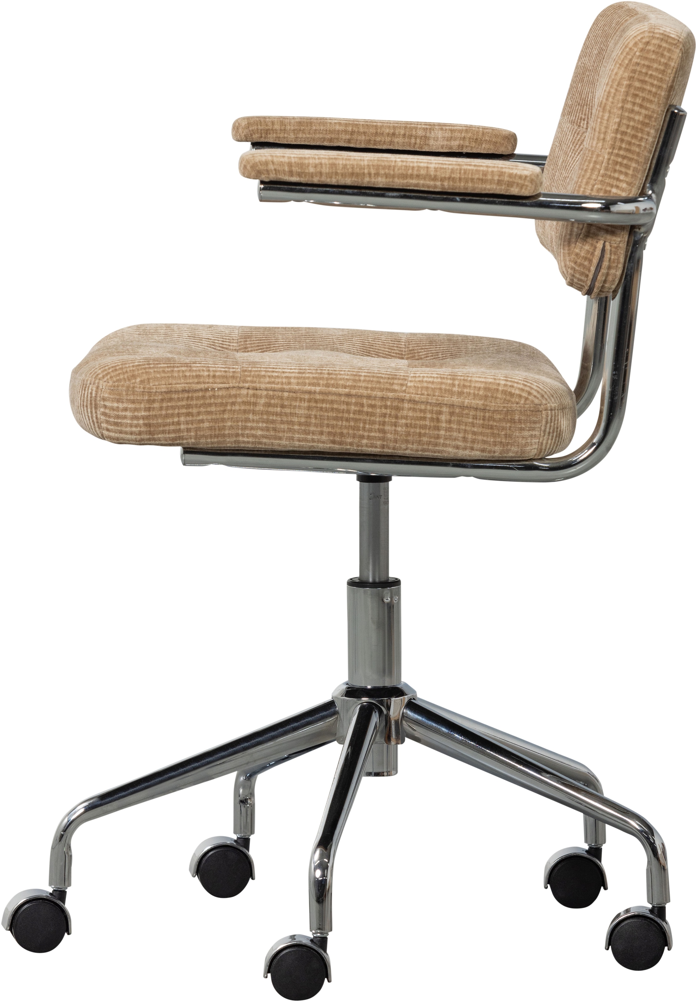 WOOOD Drehstuhl »Kova mit Rippenstoff-Bezug höhenverstellbar, B 54 x T 60 x H 87 cm« () Drehbar, Hohe Verschleißfestigkeit, Tragkraft 125 kg