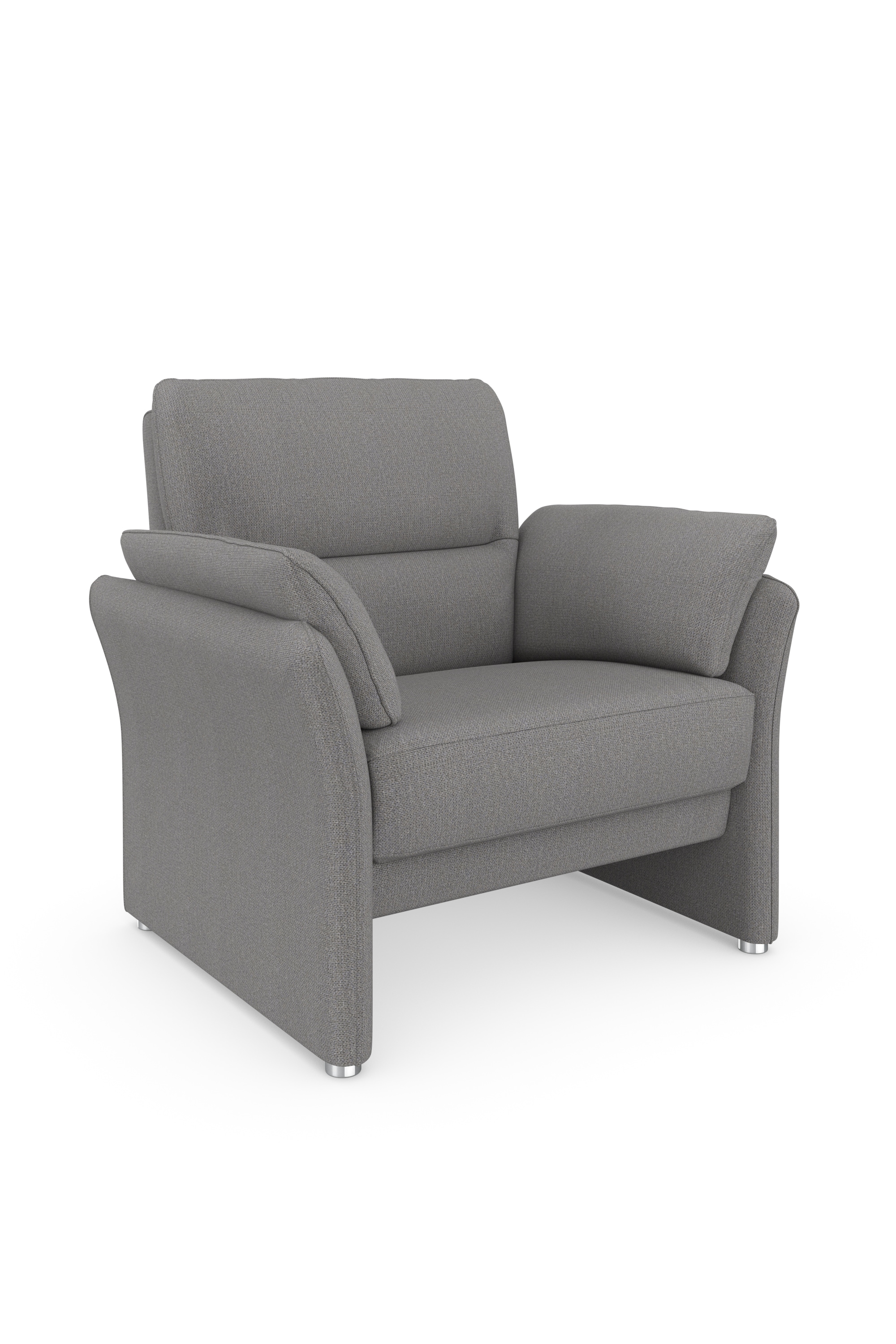 DOMO collection Sessel »Pina elegant und zeitloser Clubsessel, bequemer Cocktailsessel«, Hoher Sitzkomfort, Microfaser hochflorig, dunkelgrau