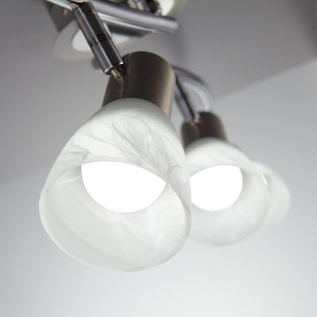 B.K.Licht LED Deckenstrahler, 4 flammig-flammig, LED Deckenlampe Wohnzimmer  schwenkbar E14 Metall Glas Spot Leuchte online kaufen | mit 3 Jahren XXL  Garantie