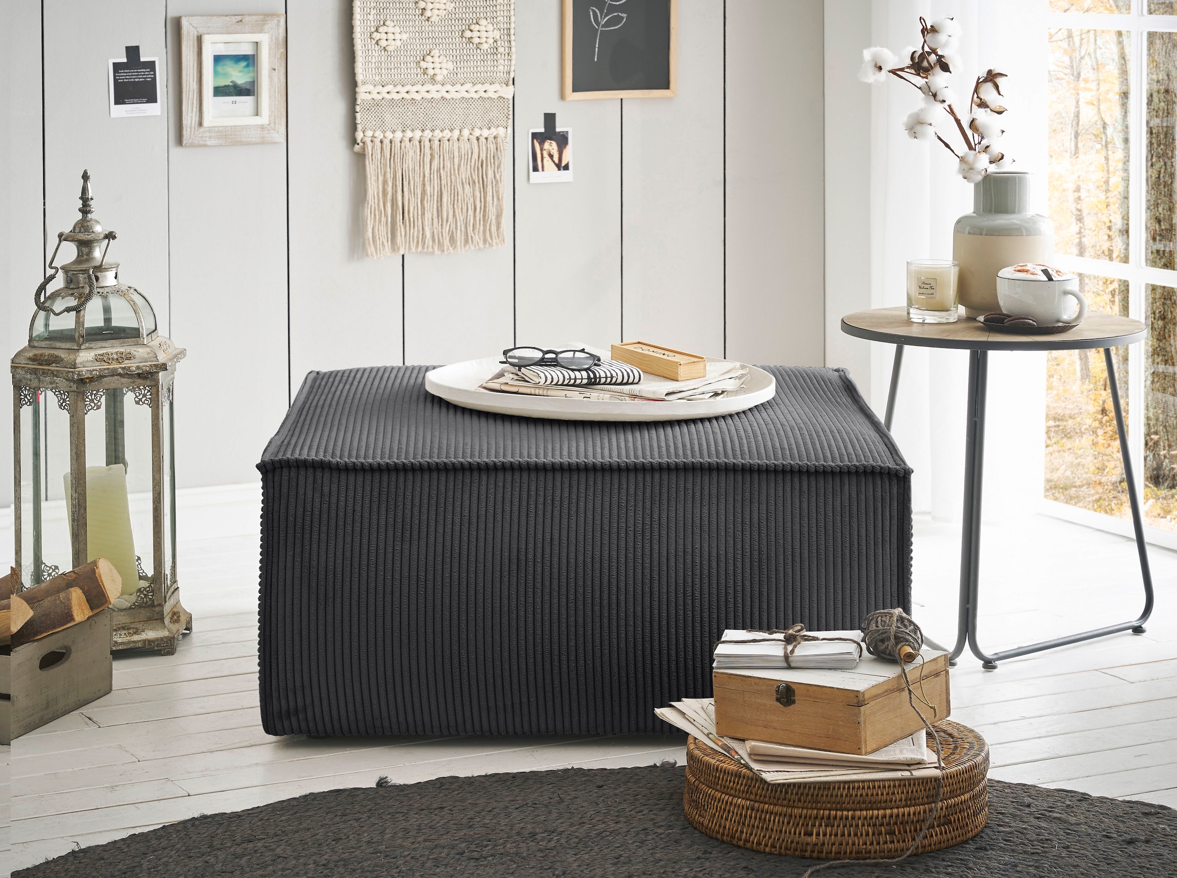 Home affaire Hocker »SHERWOOD« Hocker quadratisch, ideale Ergänzung zum Loveseat SHERWOOD