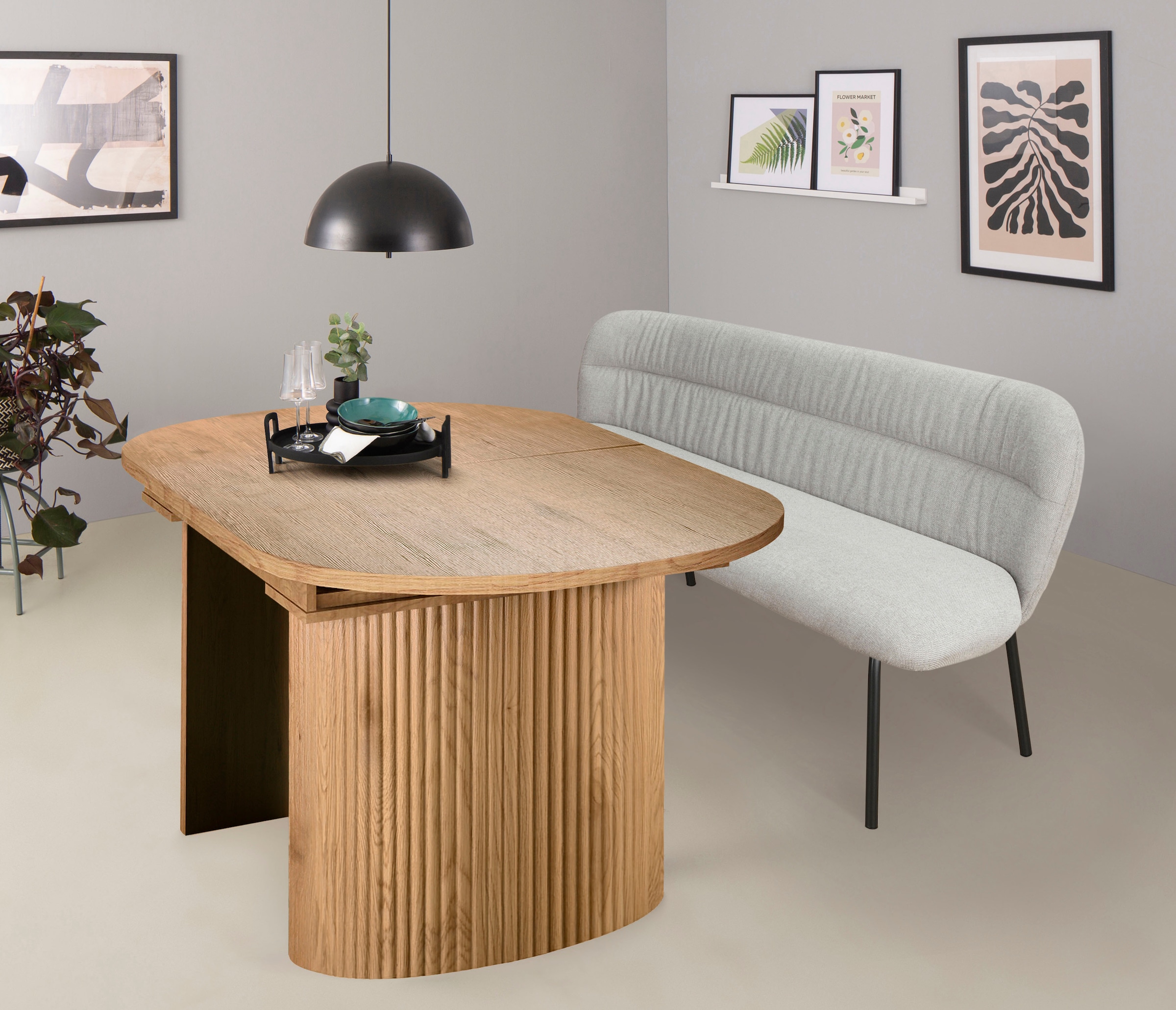 OTTO home Esstisch »Gartempe« ausziehbar 160-210 cm, Synchronauszug, inkl Einlegeplatte, Breite 90cm