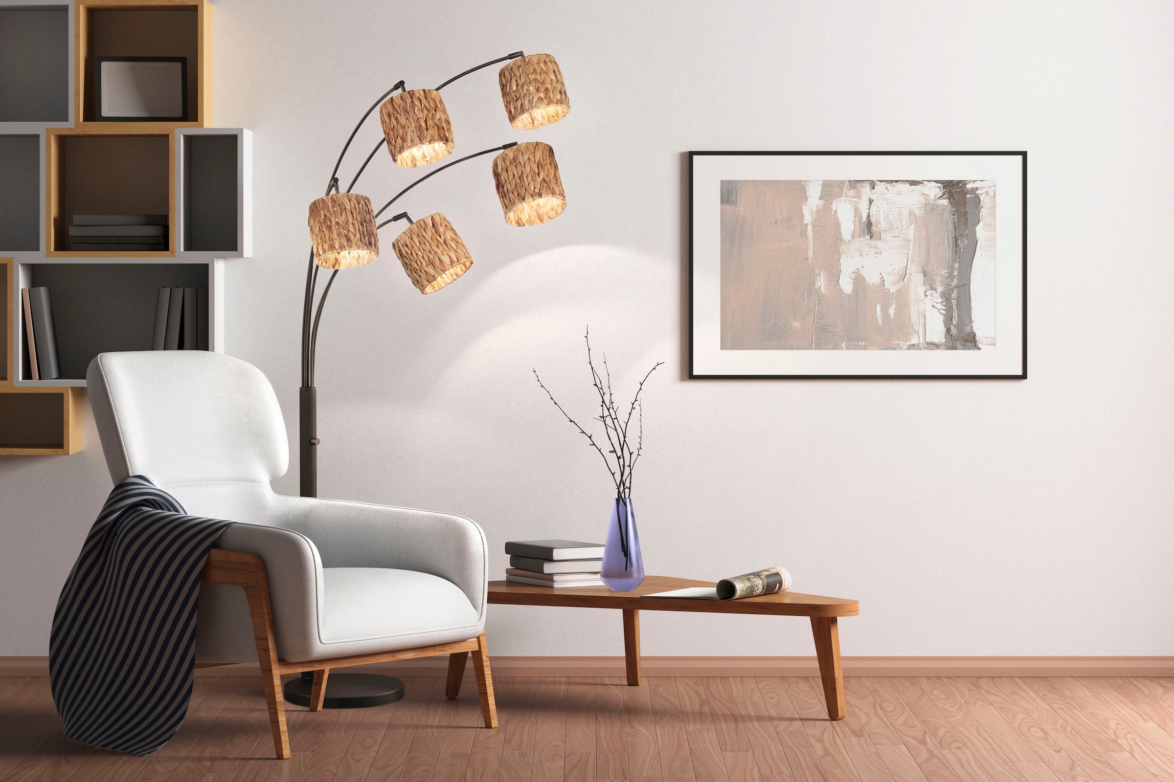 FISCHER & HONSEL Stehlampe »Hyazinthe«, 5 flammig, Leuchtmittel E14 | Leuchtmittel wechselbar, hochwertige Verarbeitung