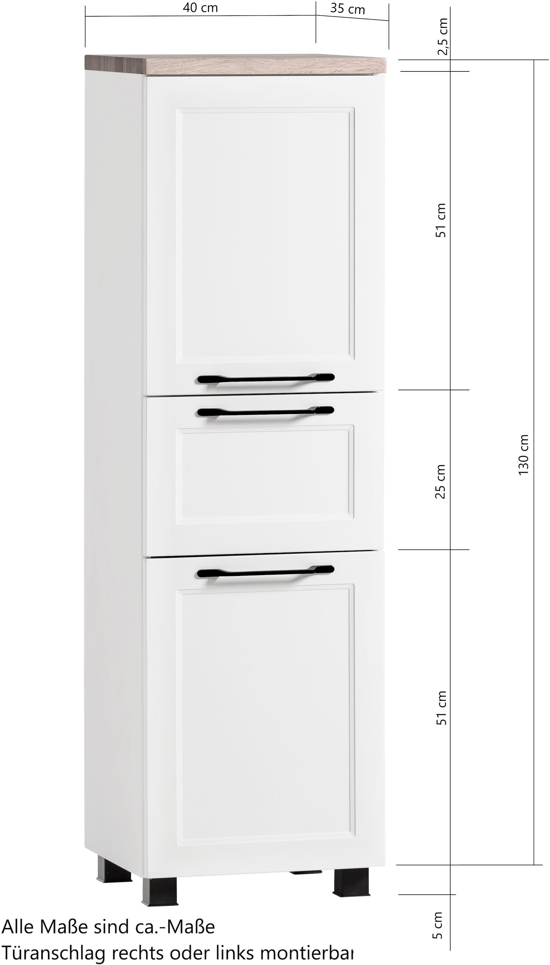 welltime Midischrank »Lana«, Badmöbel, 40 cm breit