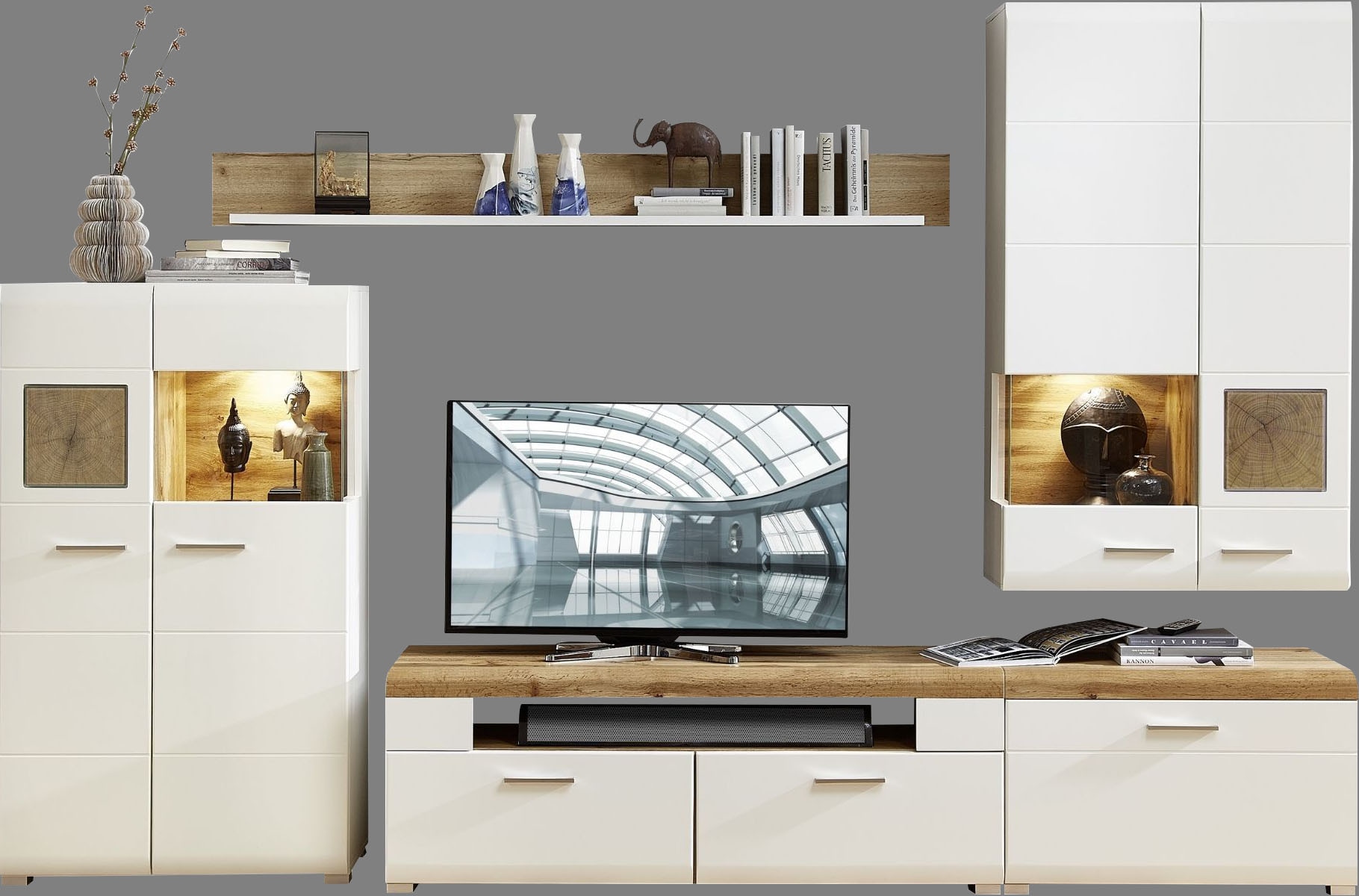 Innostyle Wohnwand »FUN PLUS«, (5 St.), inkl. LED-Beleuchtung