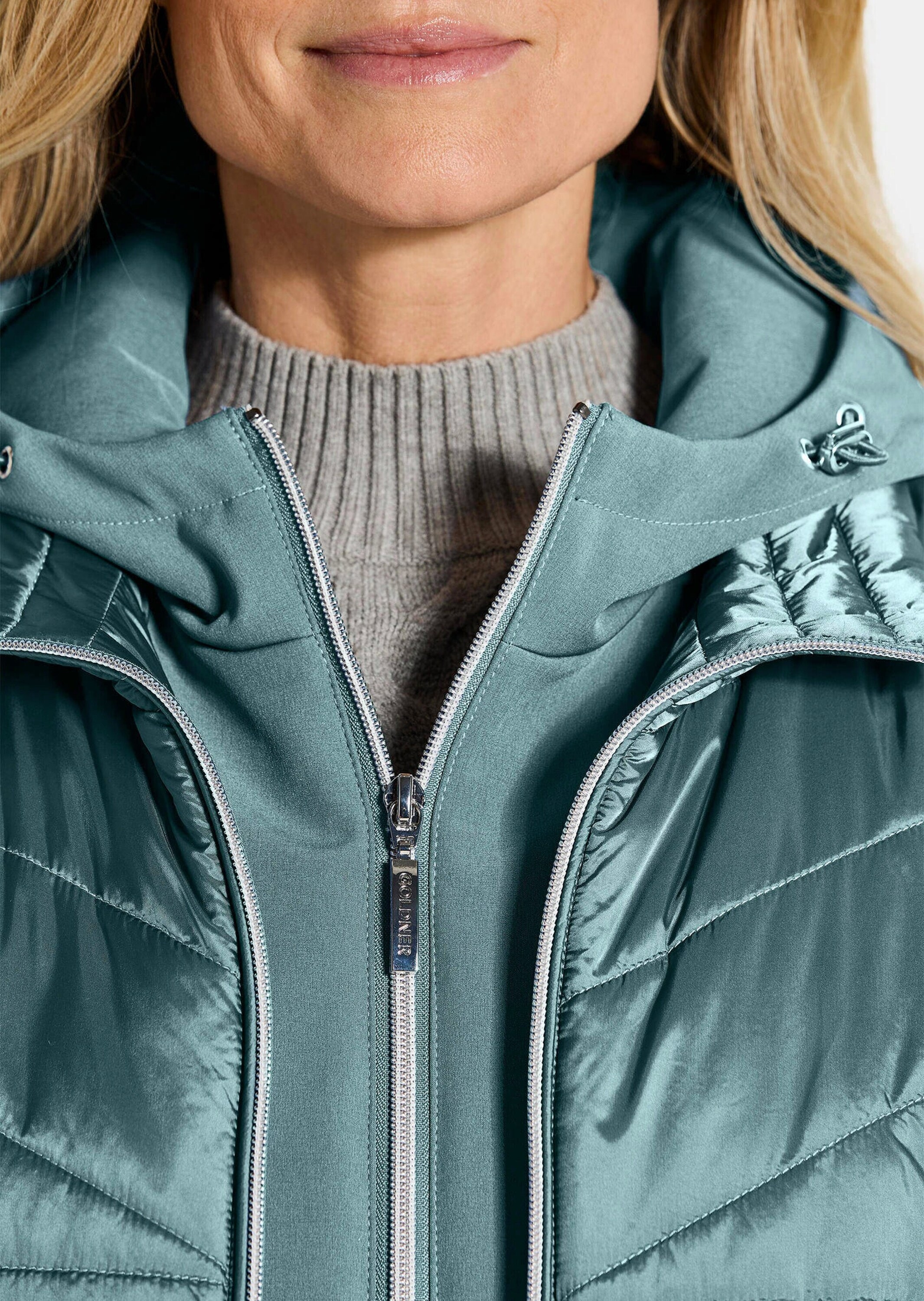 GOLDNER Kurzjacke »Kurzgröße Steppjacke mit Ärmeln aus Softshell«