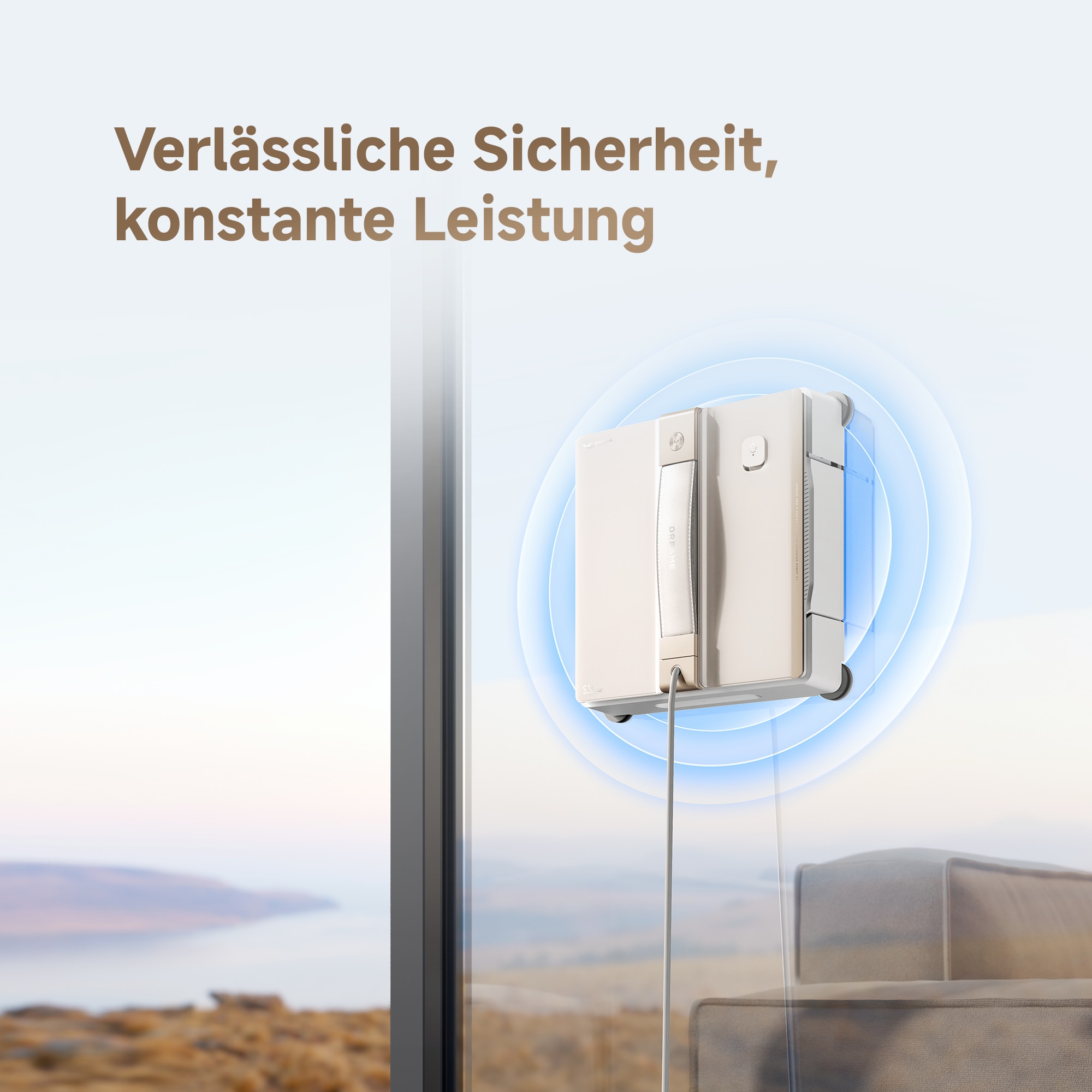 Dreame Fensterputzroboter »C1« KI-Routenplanung, 5.000Pa Saugkraft, Hindernisvermeidung