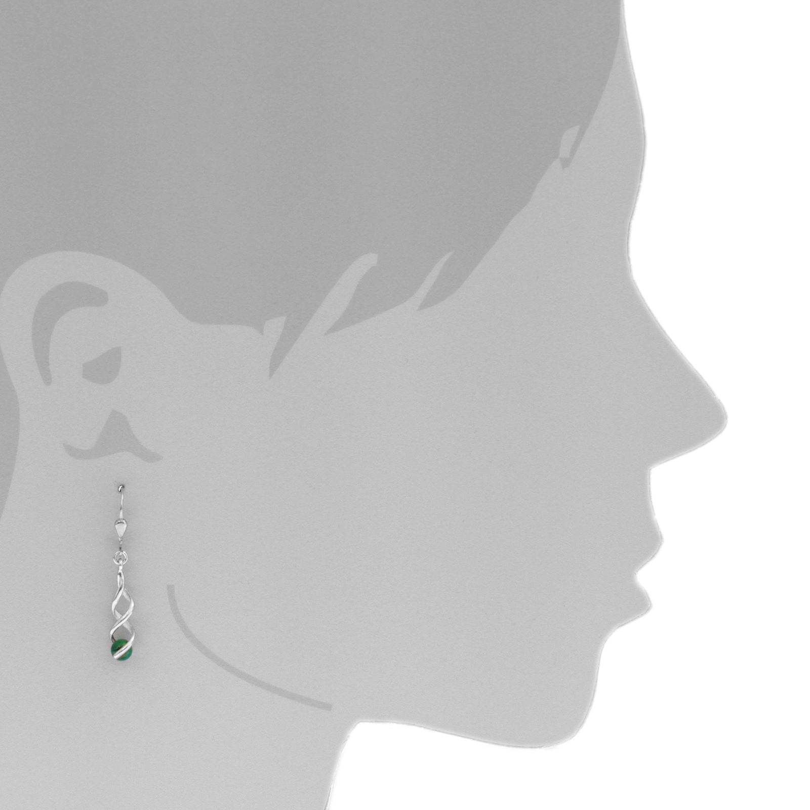 OSTSEE-SCHMUCK Paar Ohrhänger »- Lusia - Silber 925/000 - Malachit«