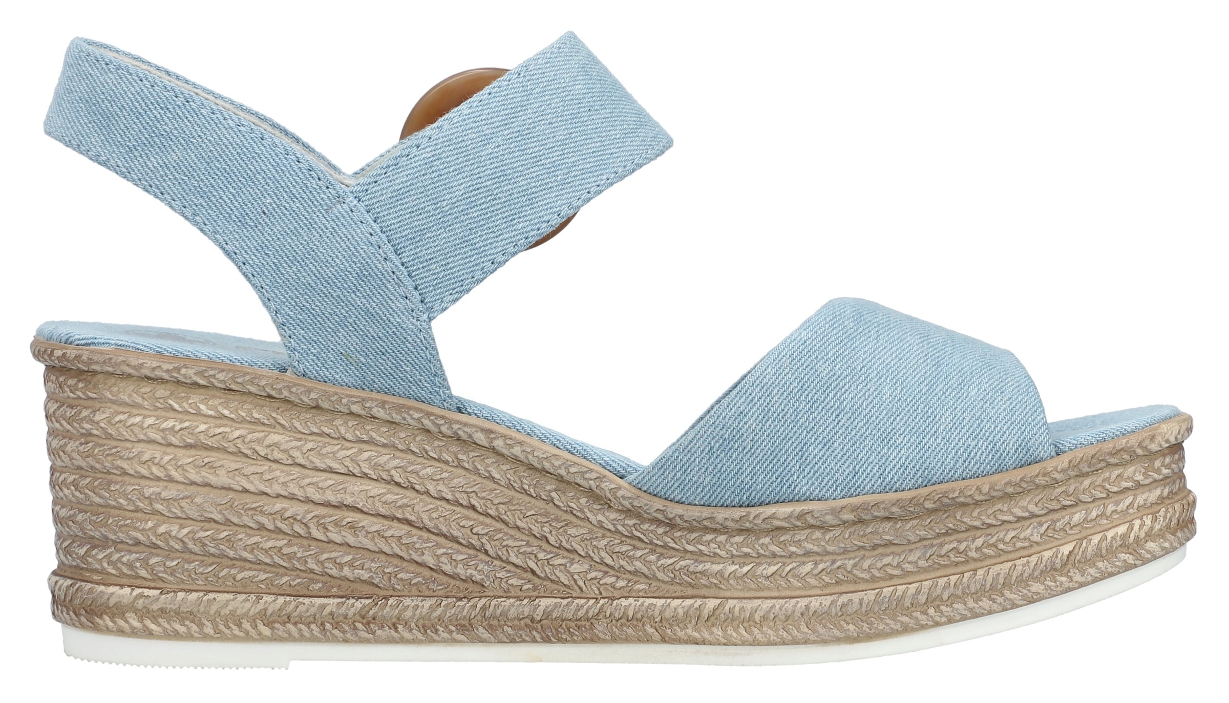 Rieker Keilsandalette  Sommerschuh, Plateausandale, Urlaubschuh mit Klettverschluss