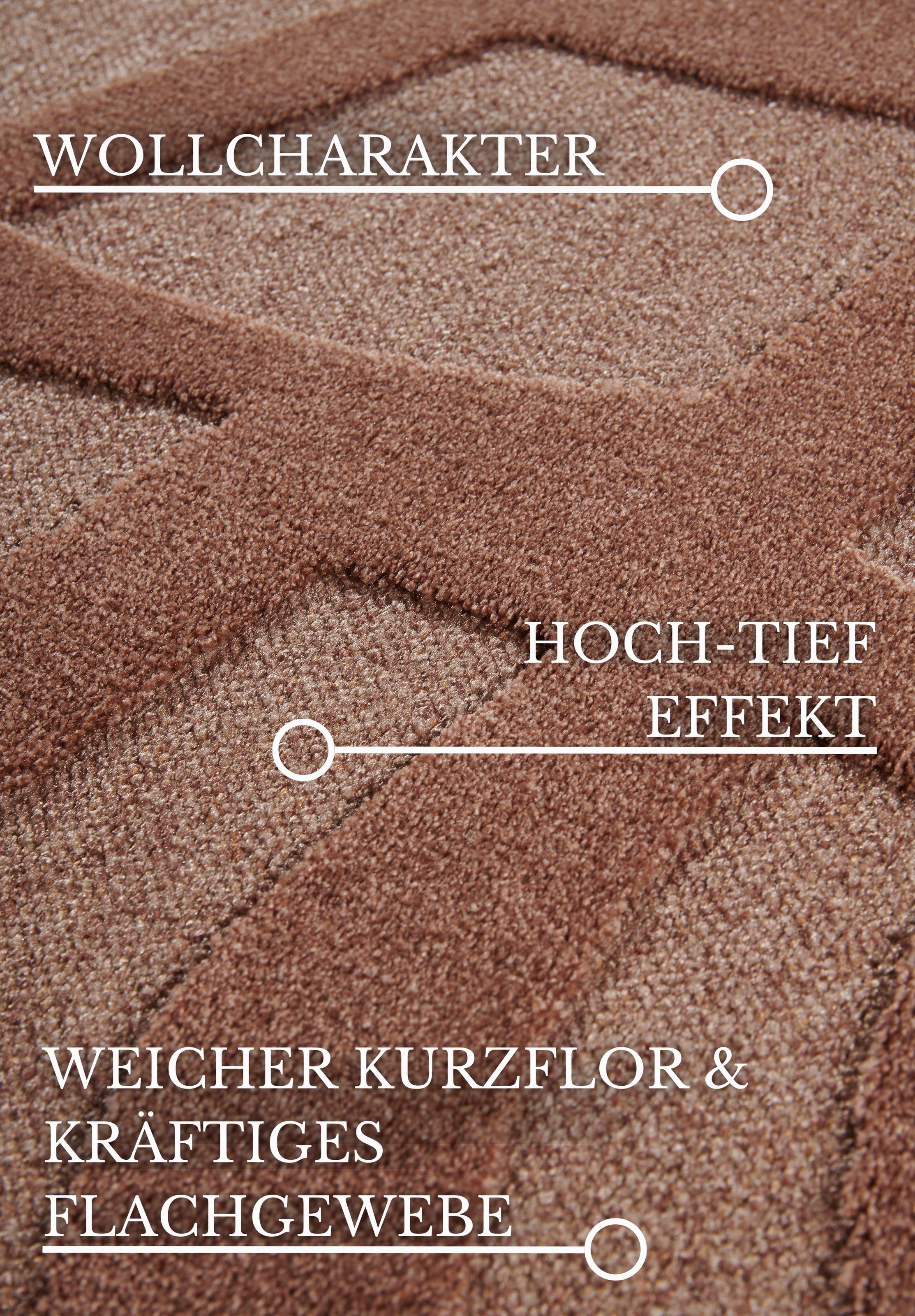 Villeroy & Boch Teppich »Therese«, rechteckig, 5,5 mm Höhe, Wohnzimmer, Schlafzimmer, Modern, Hoch-Tief Effekt, Flur