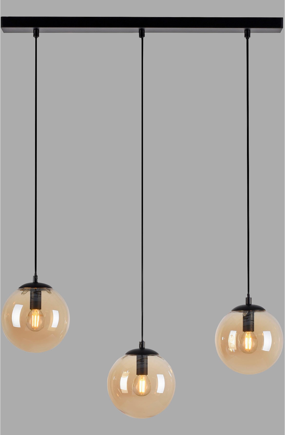 my home Pendelleuchte »Nymölla« E14 Hängeleuchte mit großen Glaskugeln, amberfarben oder opal matt weiß