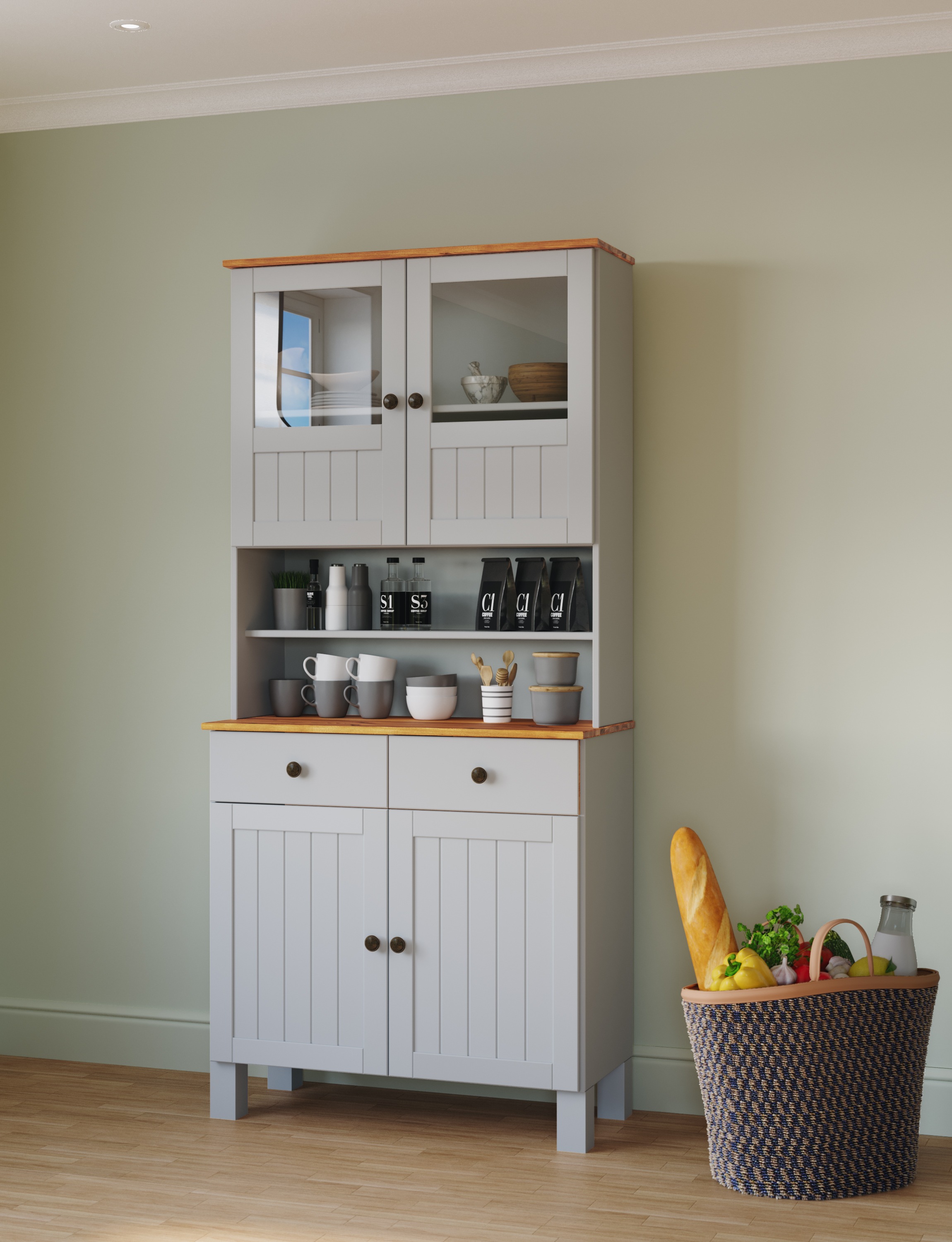 Home affaire Küchenbuffet »Alby2«, Mit Metallgriffen, Breite 85 cm