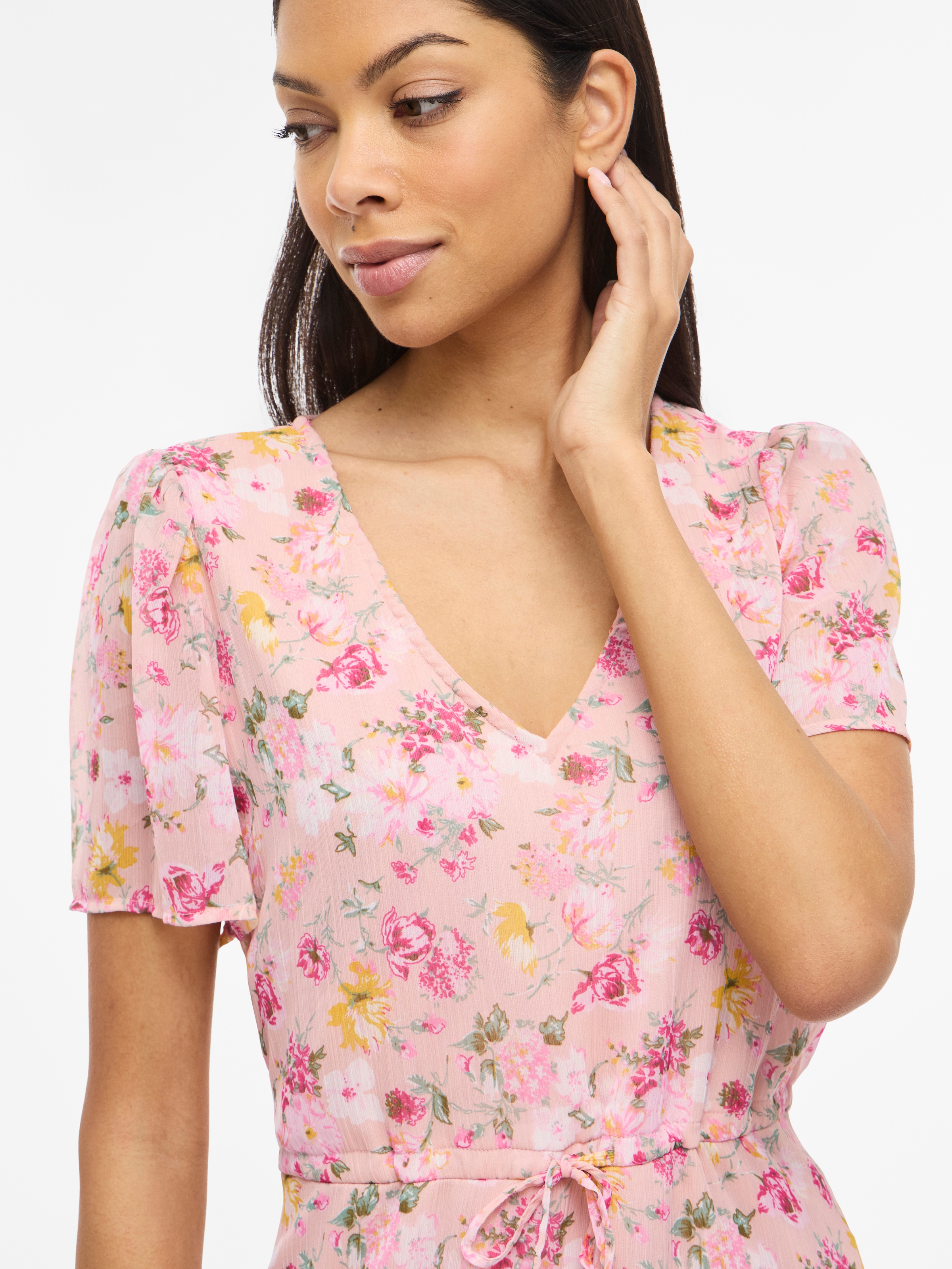 Vila Minikleid »VIFALIA V-NECK S/S SHORT DRESS- NOOS« Sommerkleid,