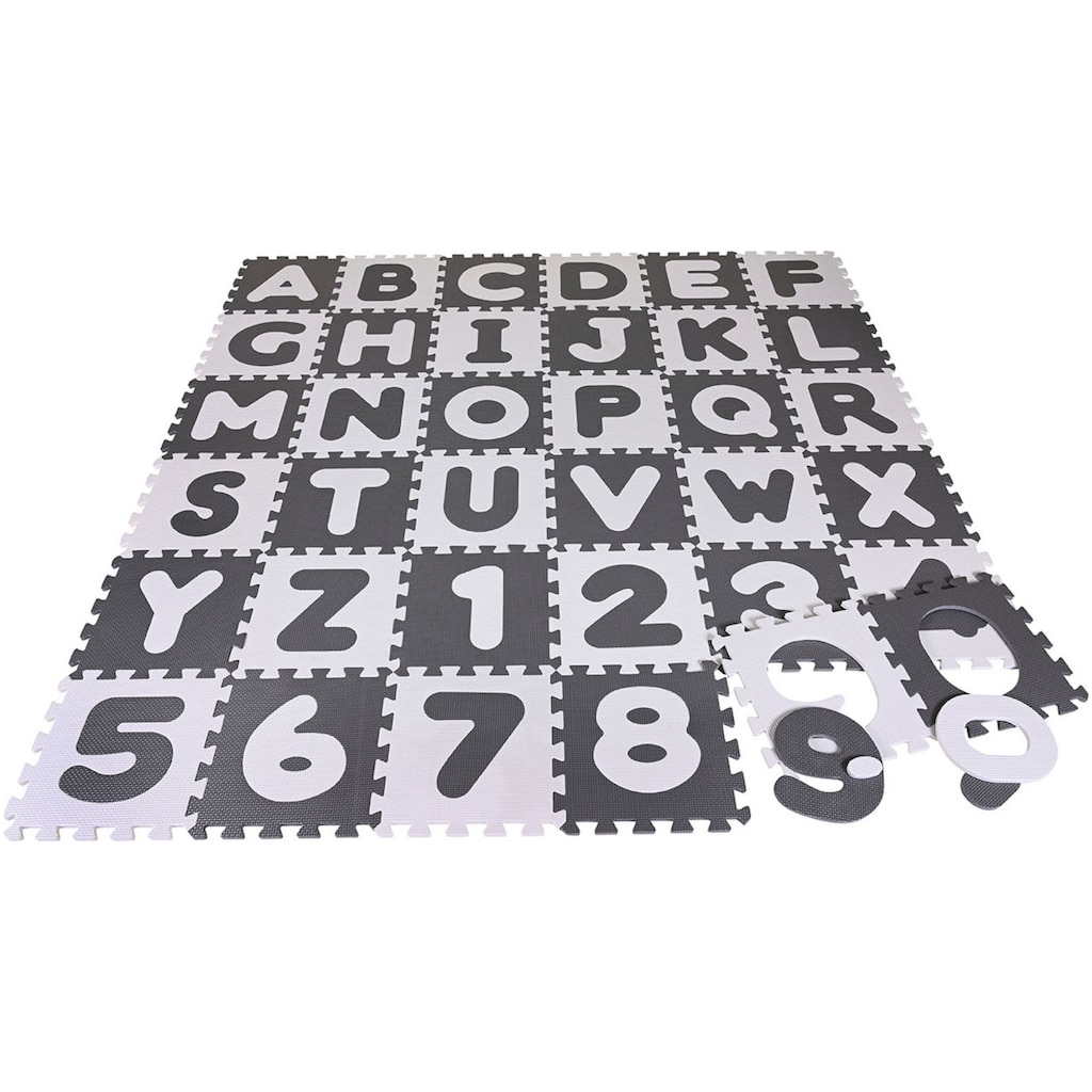 Knorrtoys® Puzzle »Alphabet + Zahlen, grau-weiß«