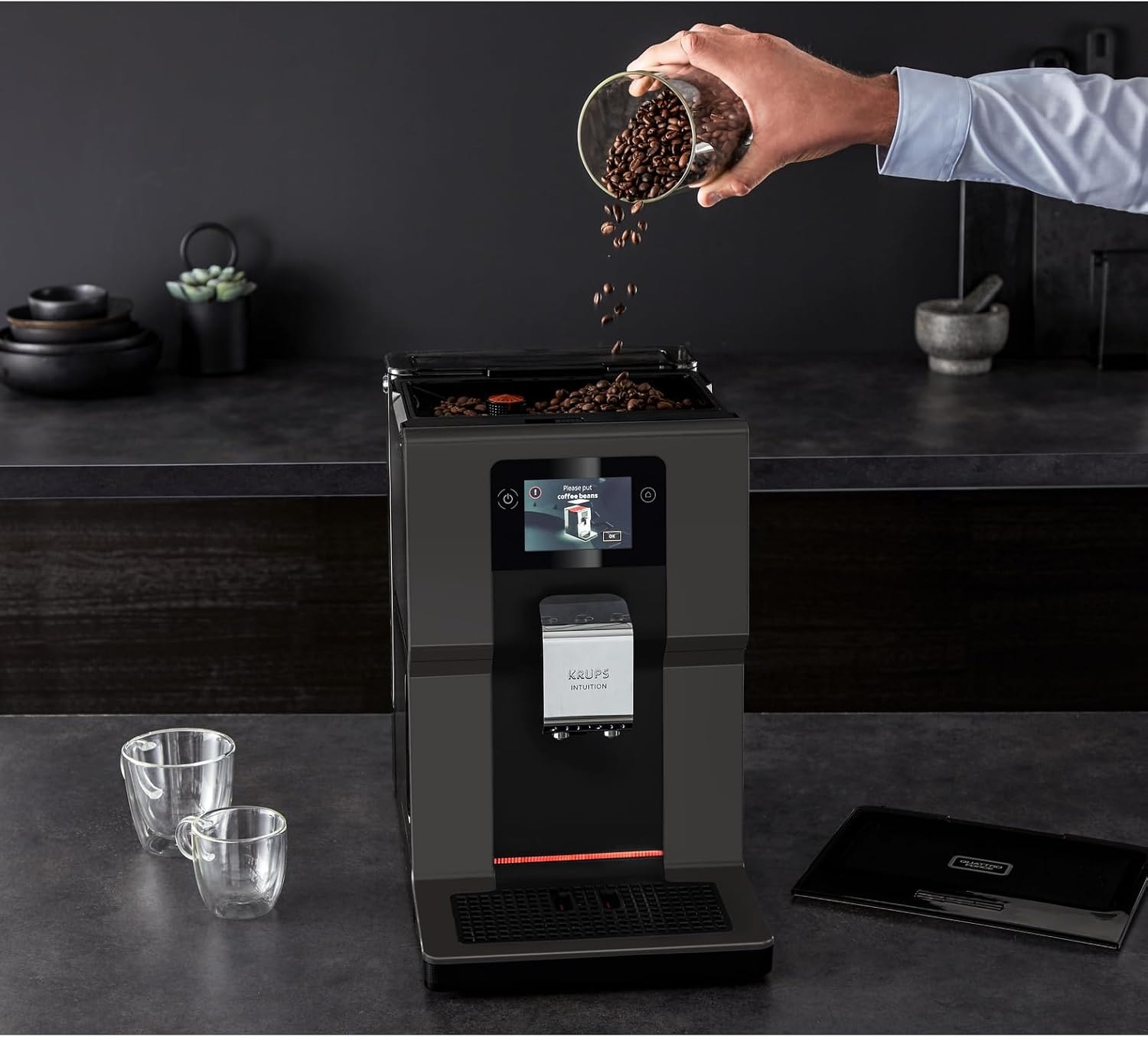 Krups Kaffeevollautomat »EA872B Intuition Preference« 3,5"-Farb-Touchscreen, intuitive farbige Lichtanzeigen