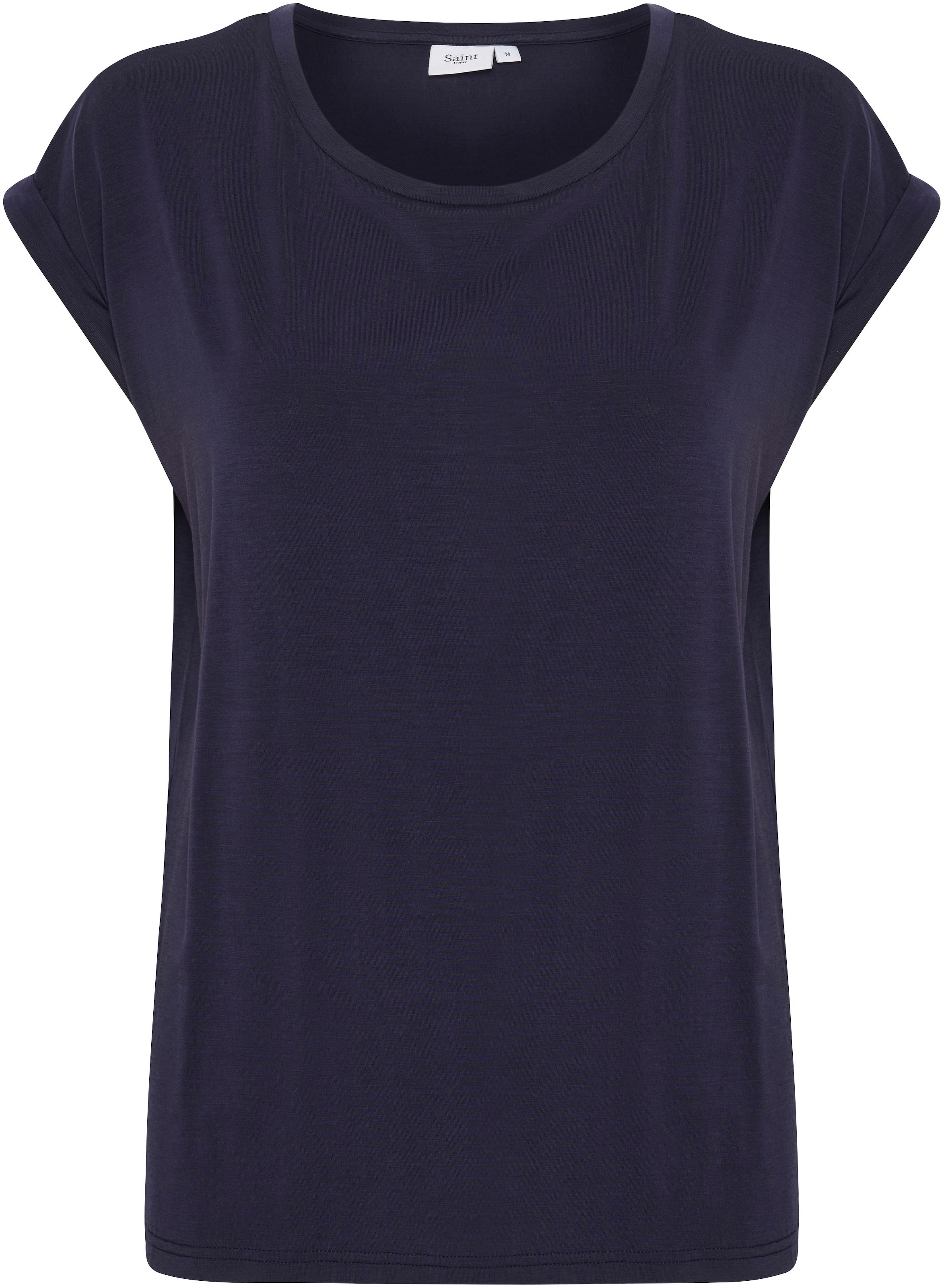 Saint Tropez Rundhalsshirt, Basic in edler LYOCELL Qualität