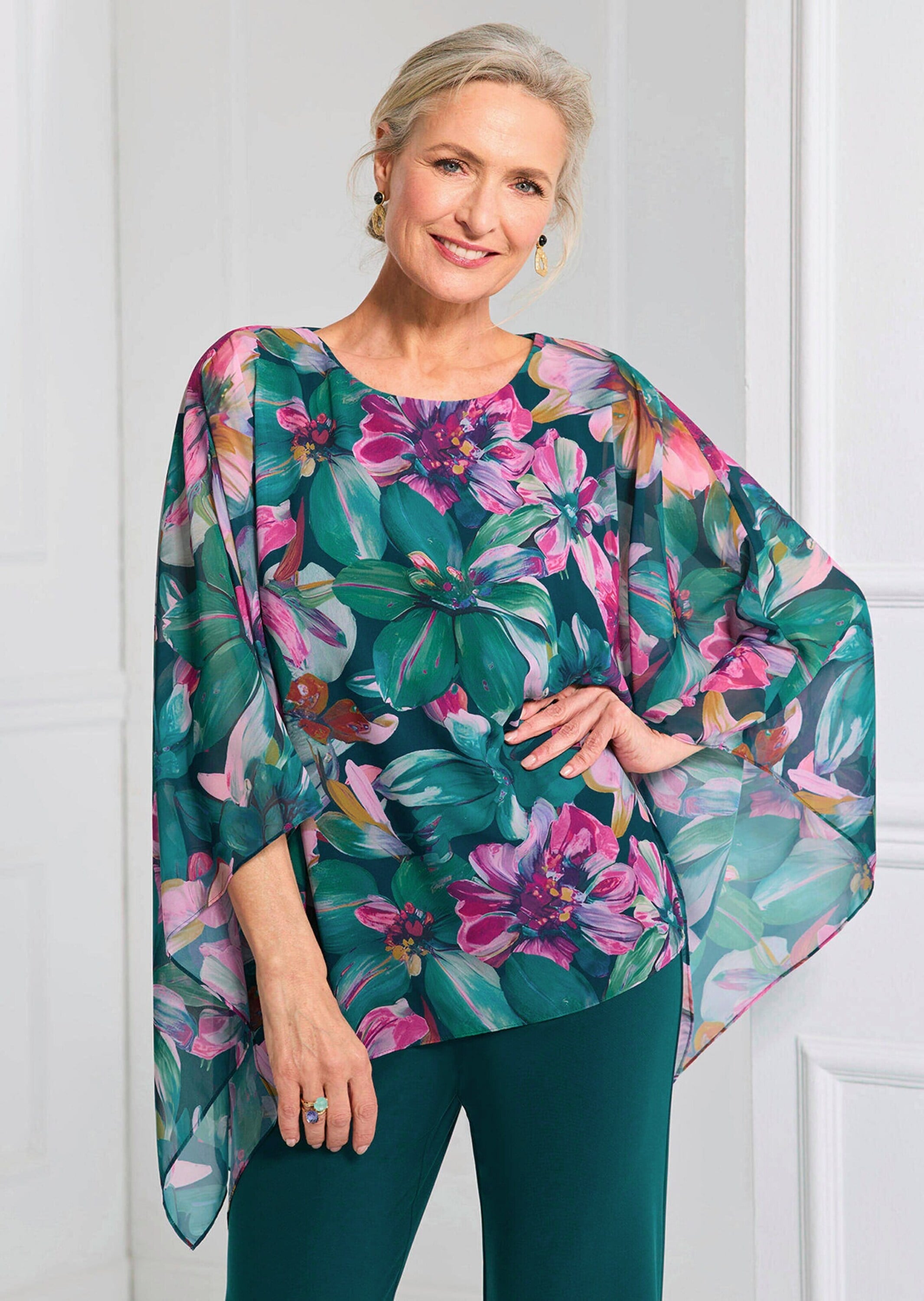 GOLDNER Tunika »Blusenshirt mit Überwurf aus Chiffon«