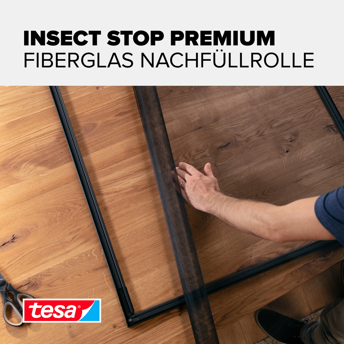 tesa Fliegengitter-Gewebe »Nachfüllrolle Fiberglas Premium - Fliegengitter Ersatzrolle« Packung, Nachfüllrolle, 1 Stk. tlg. INSECT STOP - 120x250cm, Anthrazit (Durchsichtig)