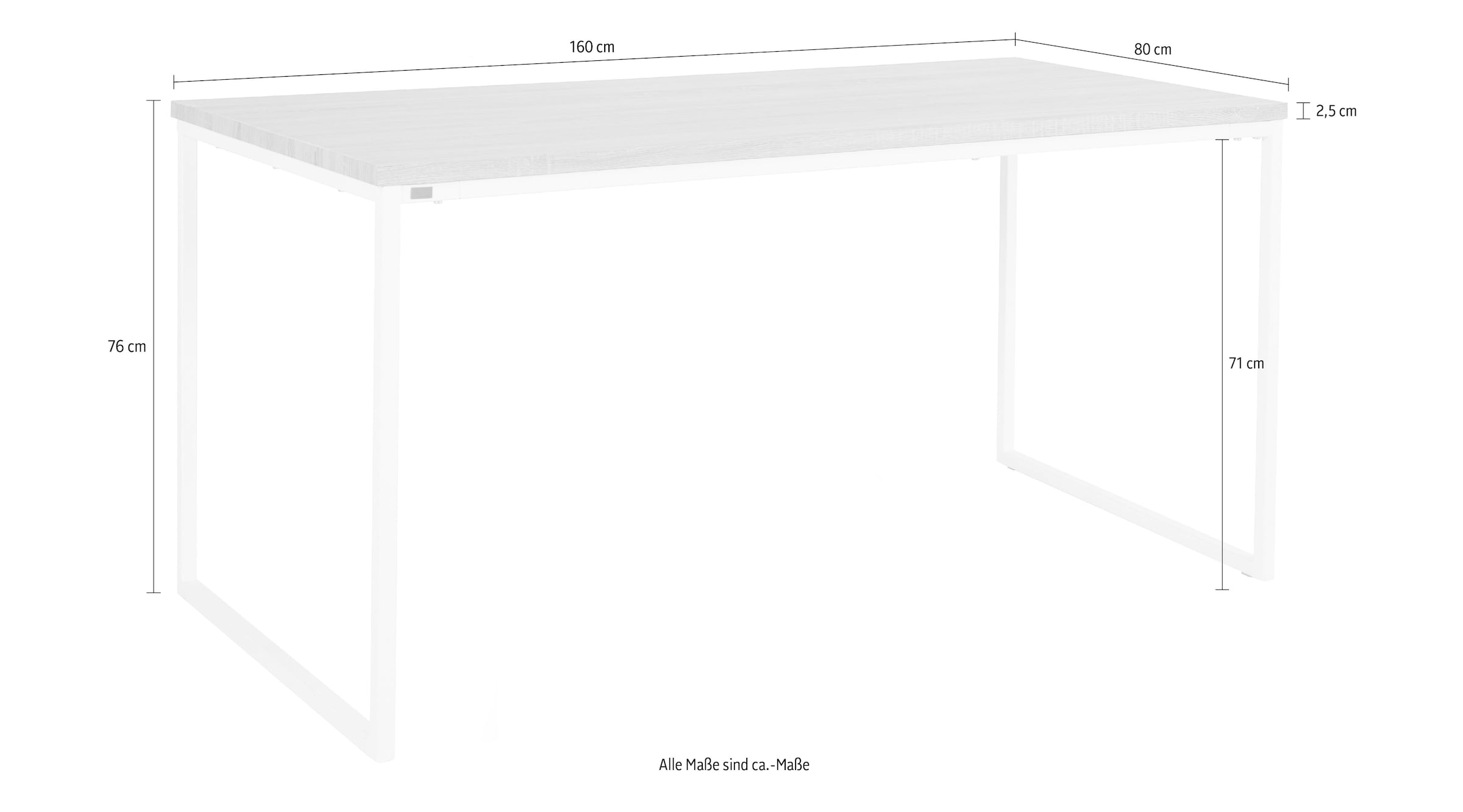 andas Esstisch »Hulsig«, (1 St.), mit Tischplatte in einer Holzoptik und fühlbare Struktur, Höhe 76 cm