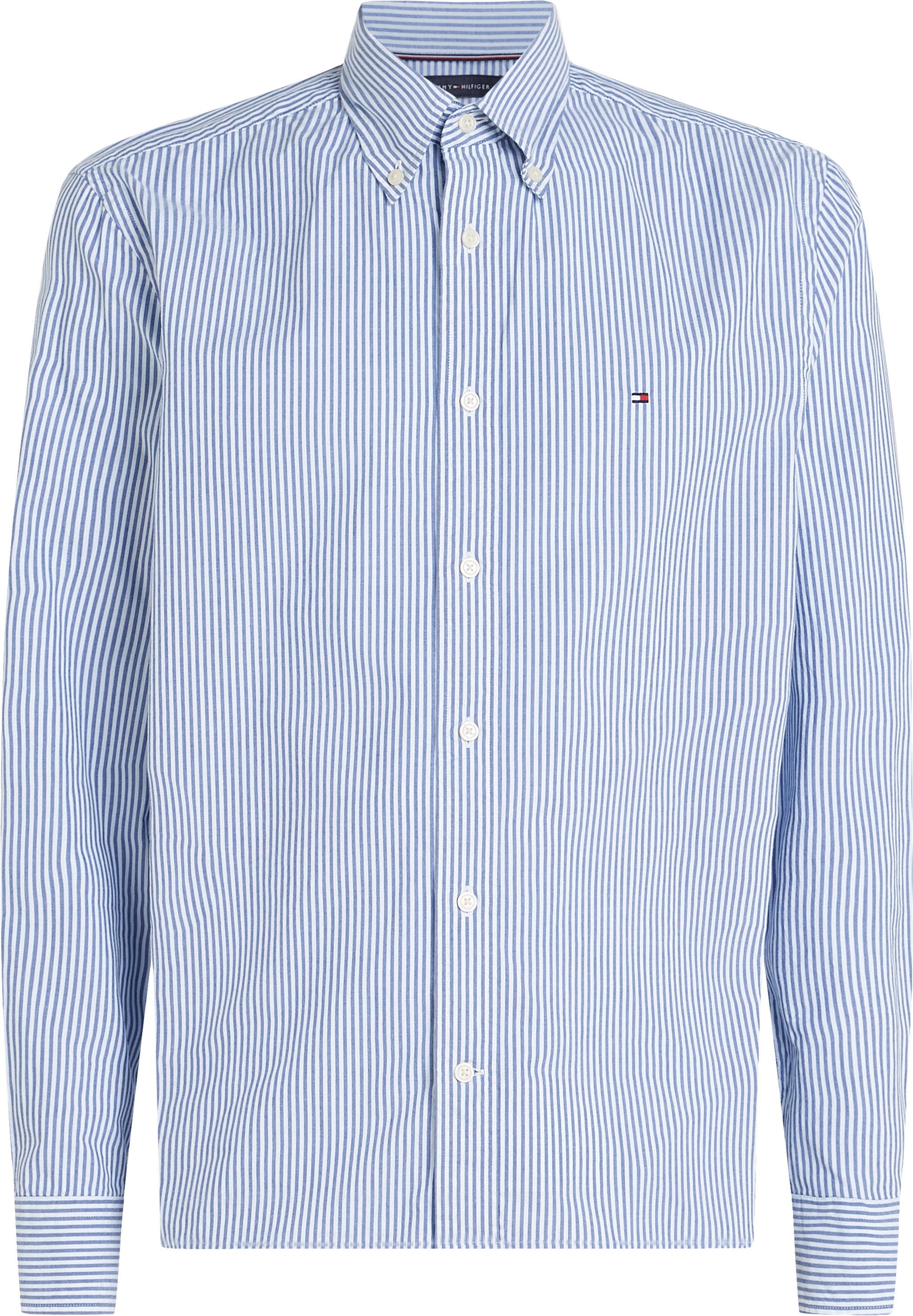 Tommy Hilfiger Big & Tall Langarmhemd »BT-FLEX POPLIN CL STP SHIRT-B«, in Großen Größen, Logostickerei