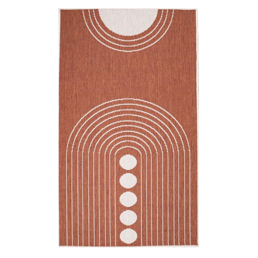 Carpet City Outdoorteppich »DUO RUG 5739« rechteckig 5 mm Höhe Wendeteppich Wetterfest In- & Outdoor, Balkon, Terrasse, Wohnzimmer