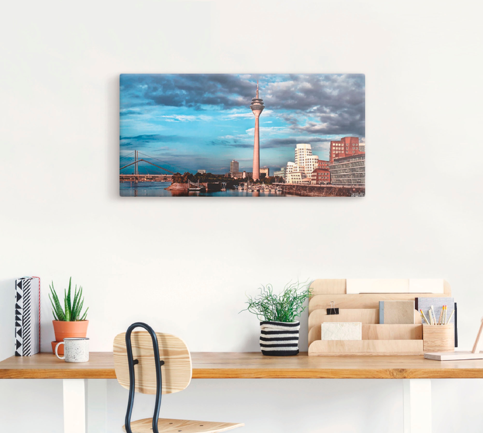 Artland Leinwandbild »Düsseldorf Skyline I«, Deutschland, (1 St.), auf Keilrahmen gespannt