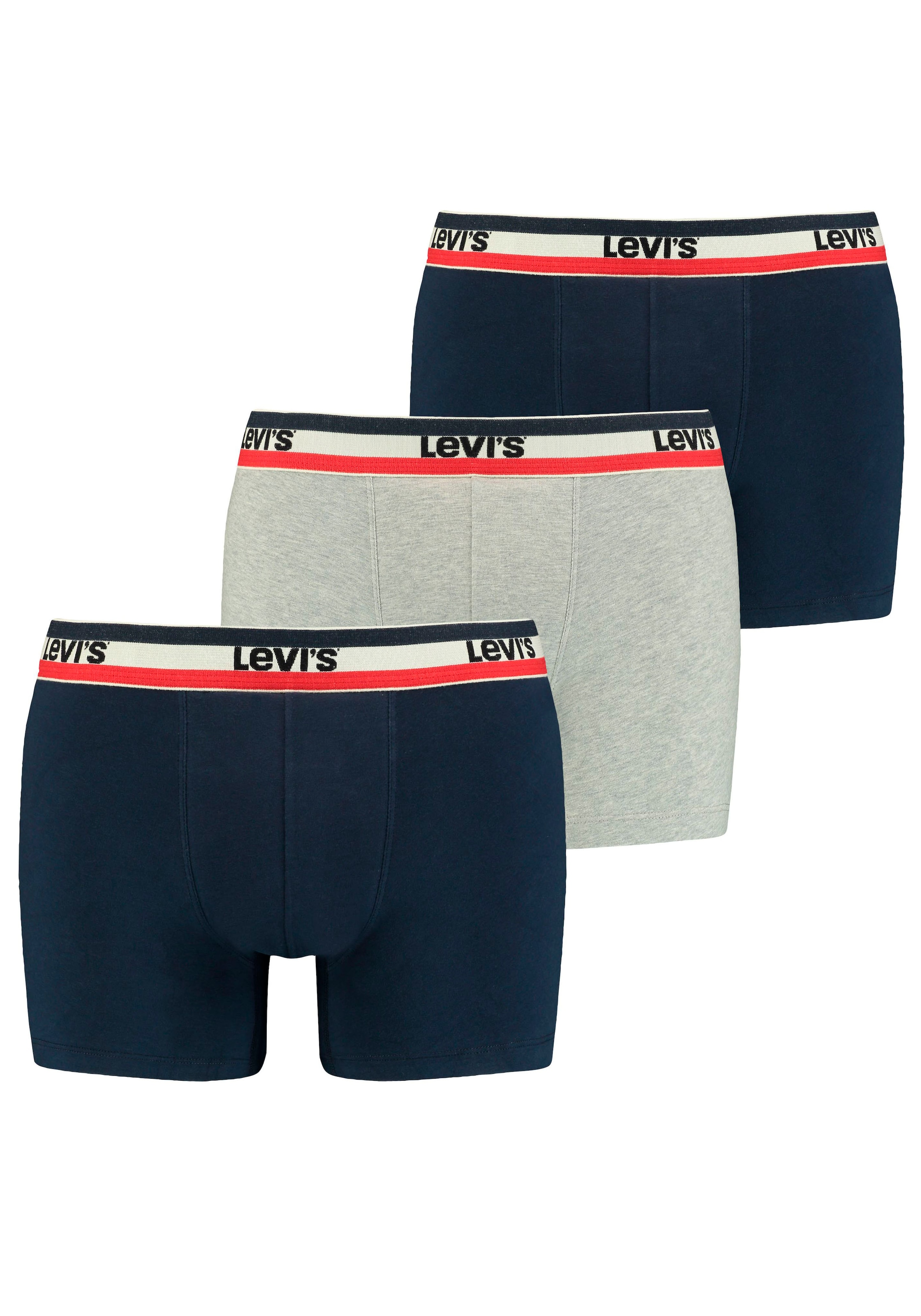 Levi's® Boxershorts »LEVIS MEN SPRTSWR LOGO BOXER BRIEF 3P«, (Packung, 3er Pack), mit breitem Logobund