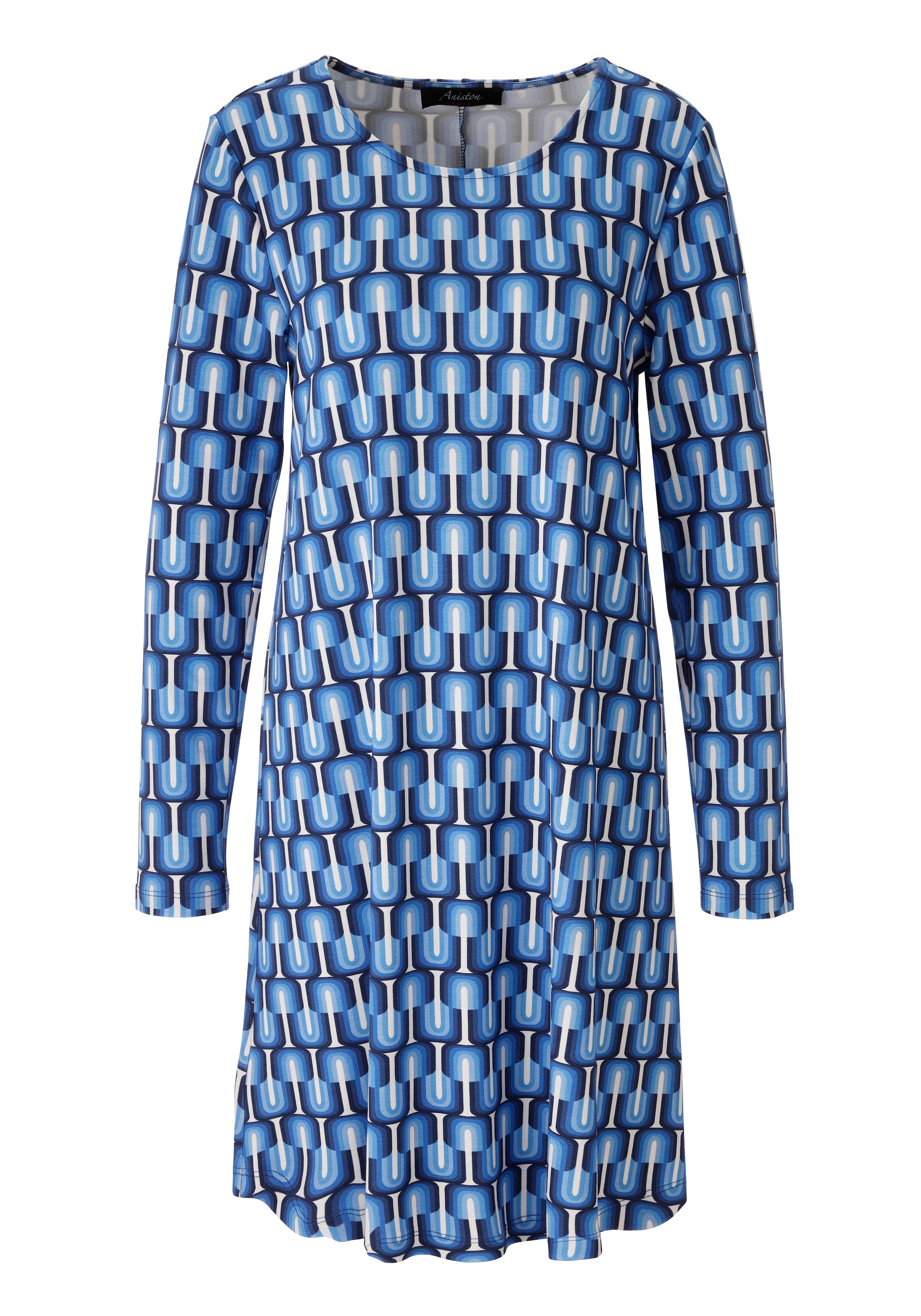 Aniston CASUAL A-Linien-Kleid mit farbharmonischem Retro-Druck - NEUE KOLLEKTION