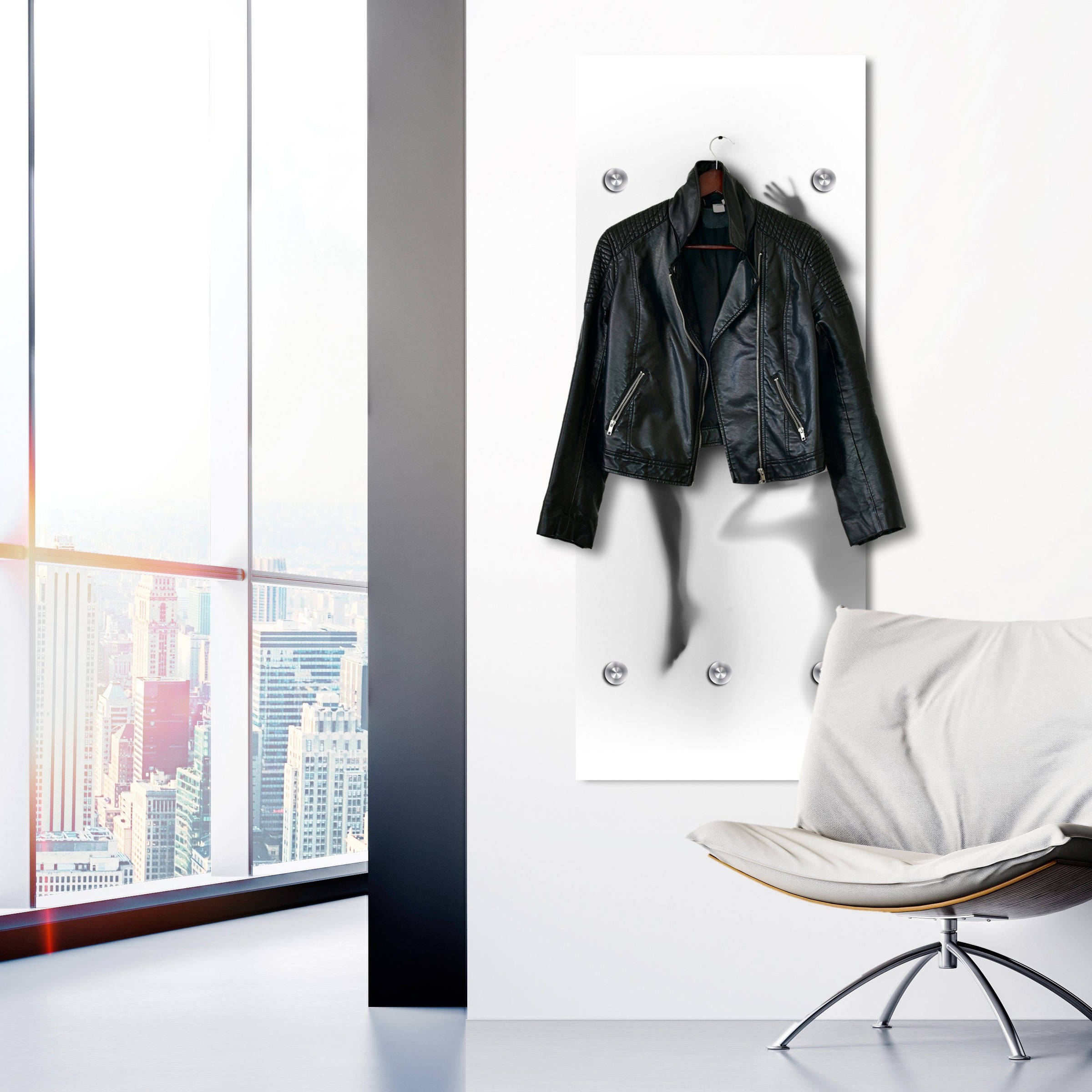 queence Garderobenleiste »Satin«, mit 6 Haken, 50 x 120 cm
